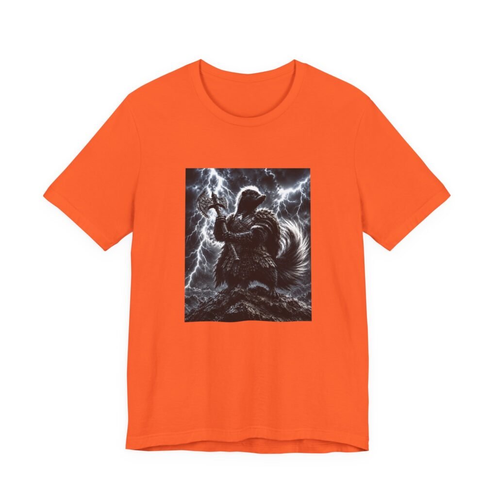 Storm Skunk Axe Warrior Fantasy Lightning Graphic Tee