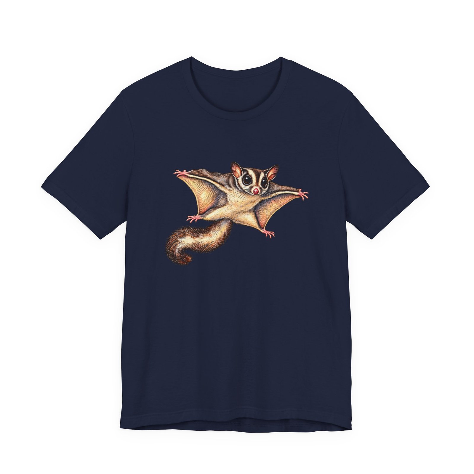Sugar Glider Mid Glide Squirrel Wildlife Flying Illustration Graphic Tee - Image 33