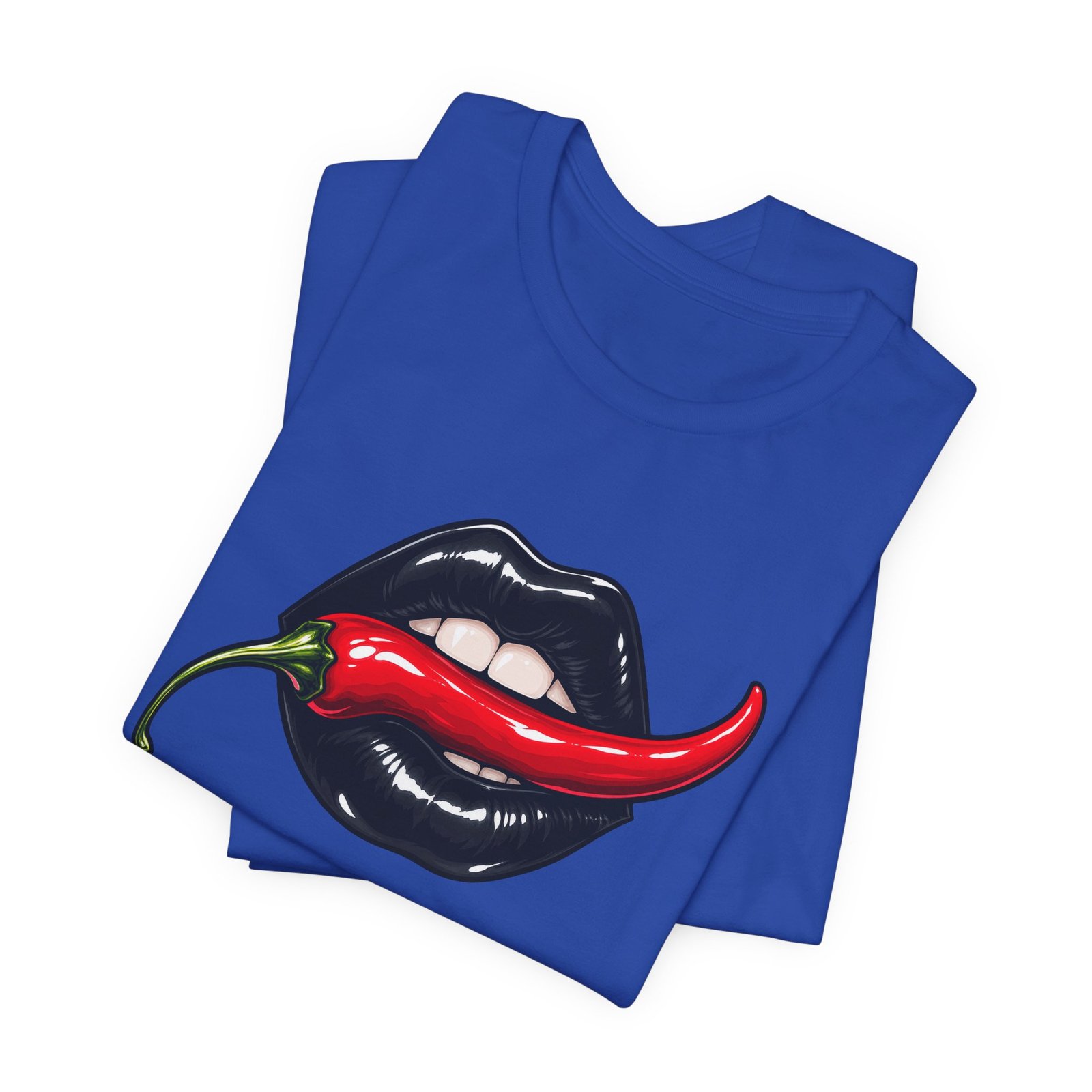 Chili Lips Bite Spicy Food Humor Graphic Tee - Image 31
