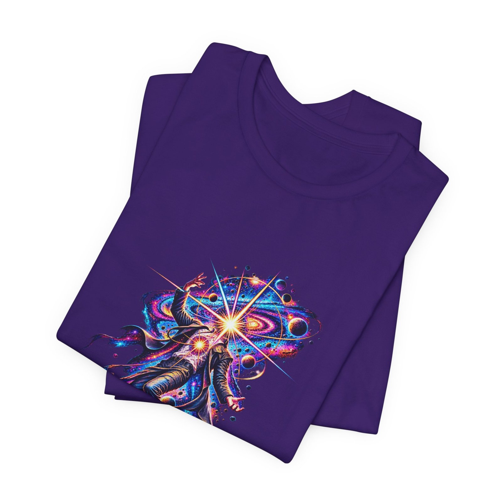 Cosmic Awakening Starburst Human Figure Graphic Tee - Image 27