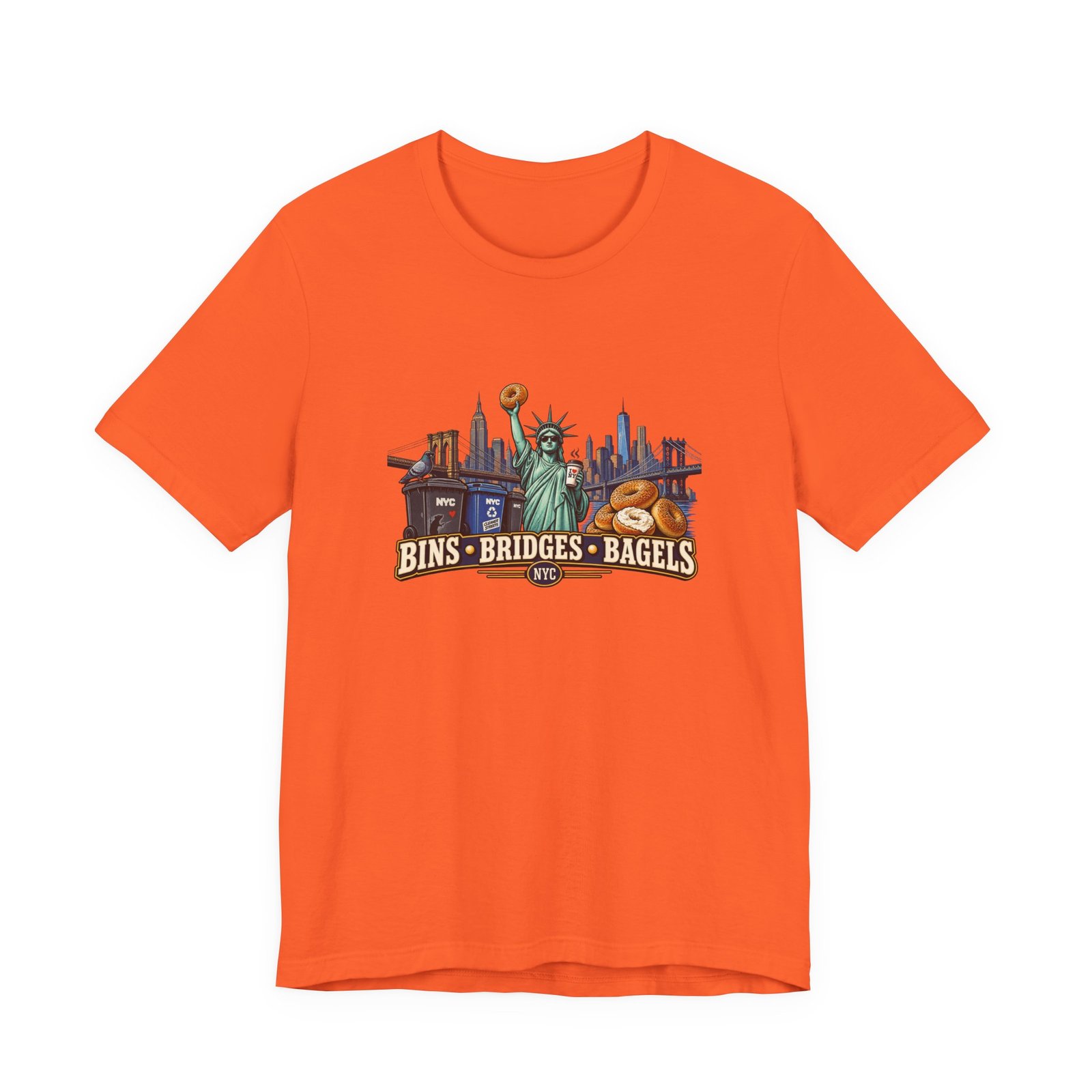 NYC Cleaner Streets Liberty Bagels Graphic Tee - Image 5