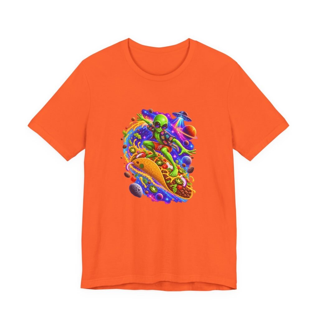 Alien Taco Space Surfer Graphic Tee