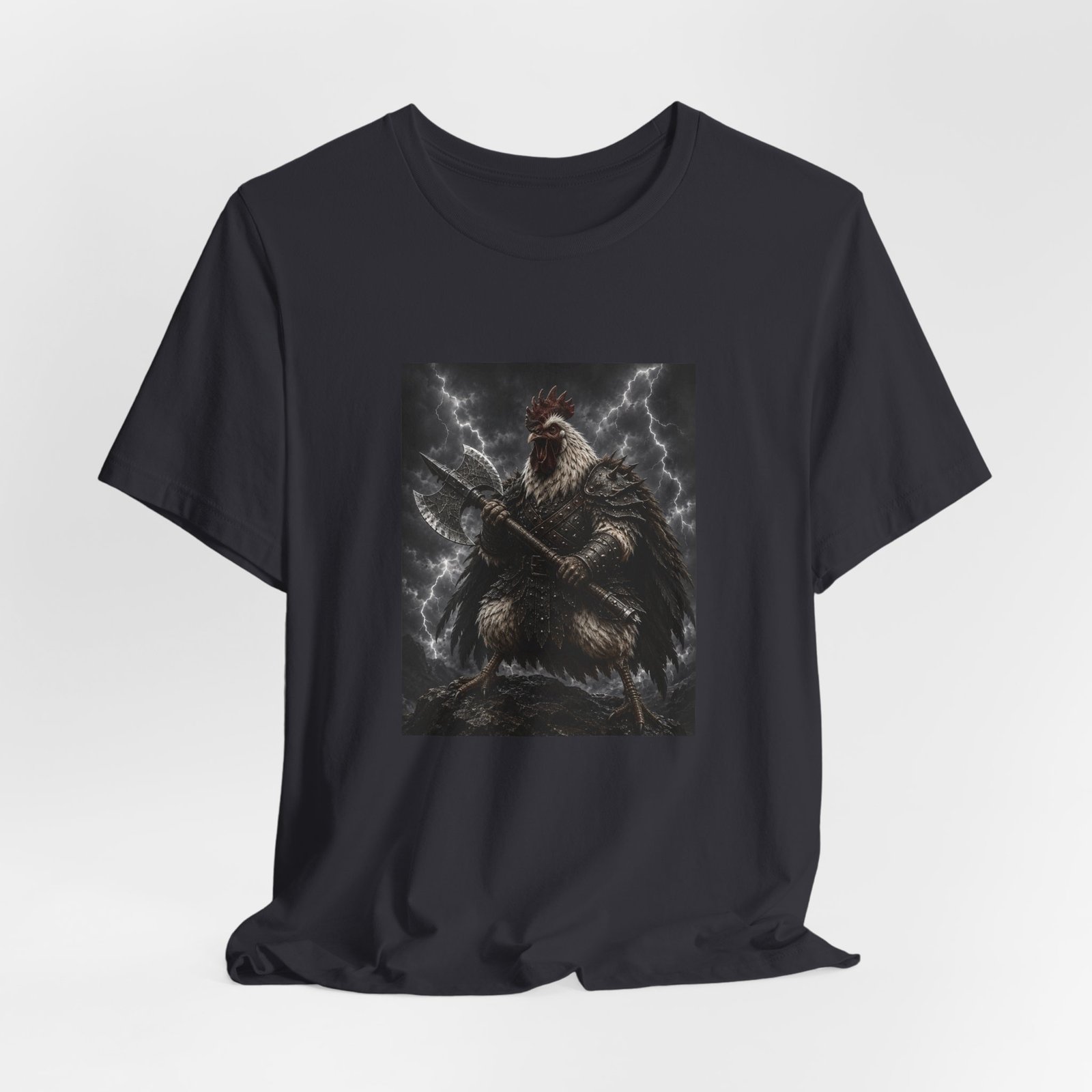 Fantasy Rooster War Lightning Axe Graphic Tee - Image 24