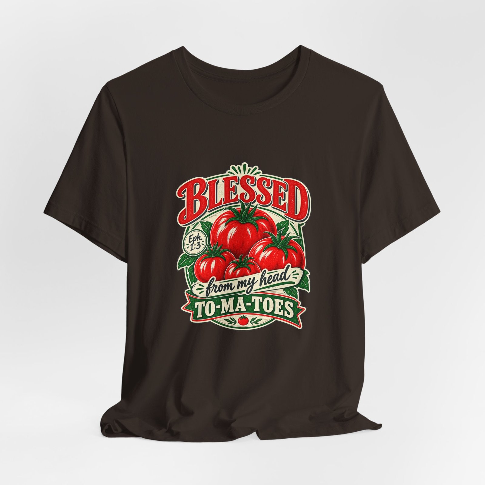 Blessed From My Head To-Ma-Toes Tomato Pun Graphic Tee - Image 12