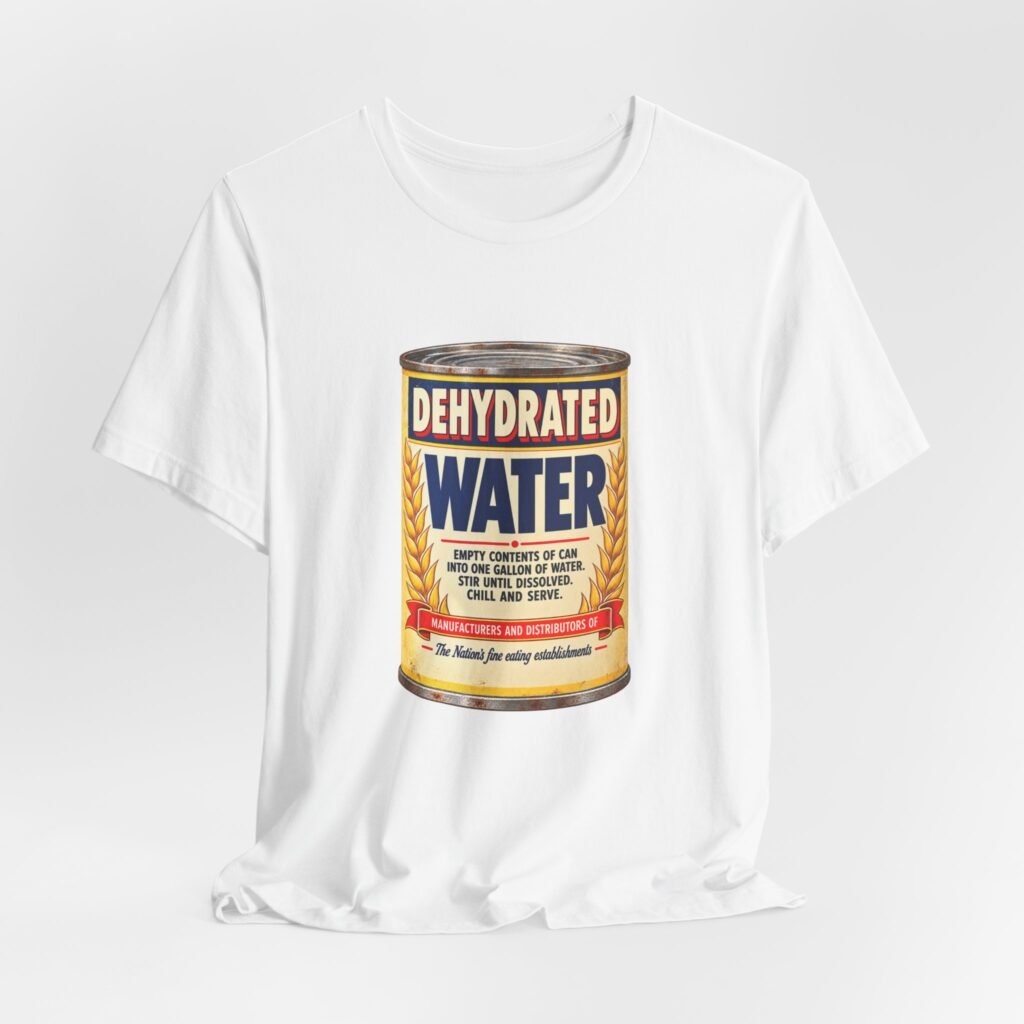 Dehydrated Can Of Water Package Humor Graphic Tee