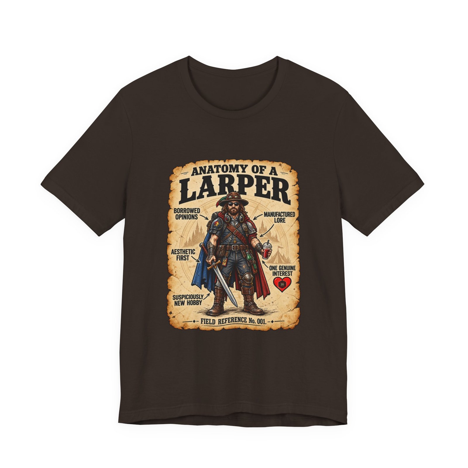 Anatomy Of A Larper Field Reference Humor Graphic Tee - Image 9