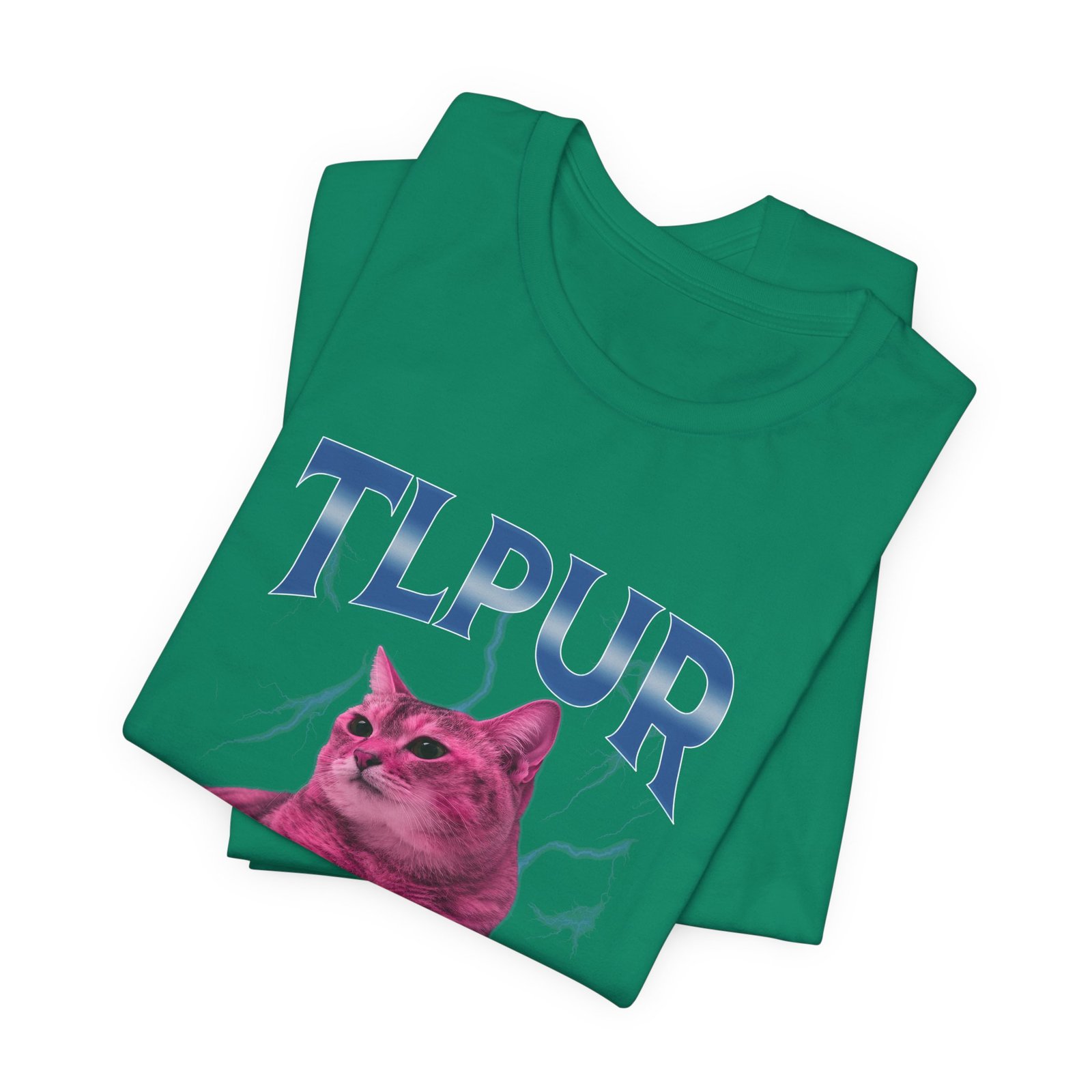 Bootleg TLPUR Meme Pink Cat Blue Splash Graphic Graphic Tee - Image 15