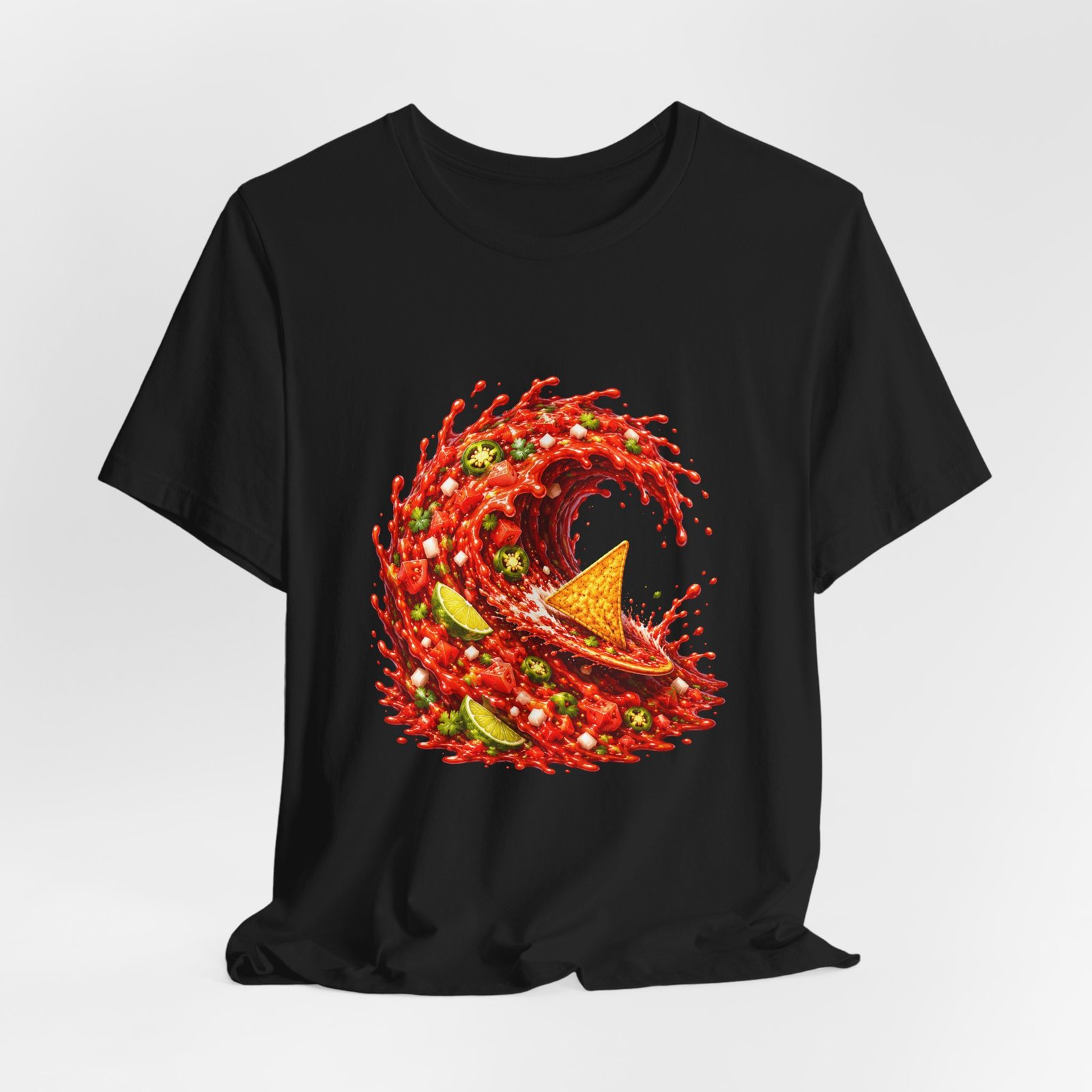 Tortilla Chip Surfing Spicy Salsa Wave Graphic Tee - Image 16