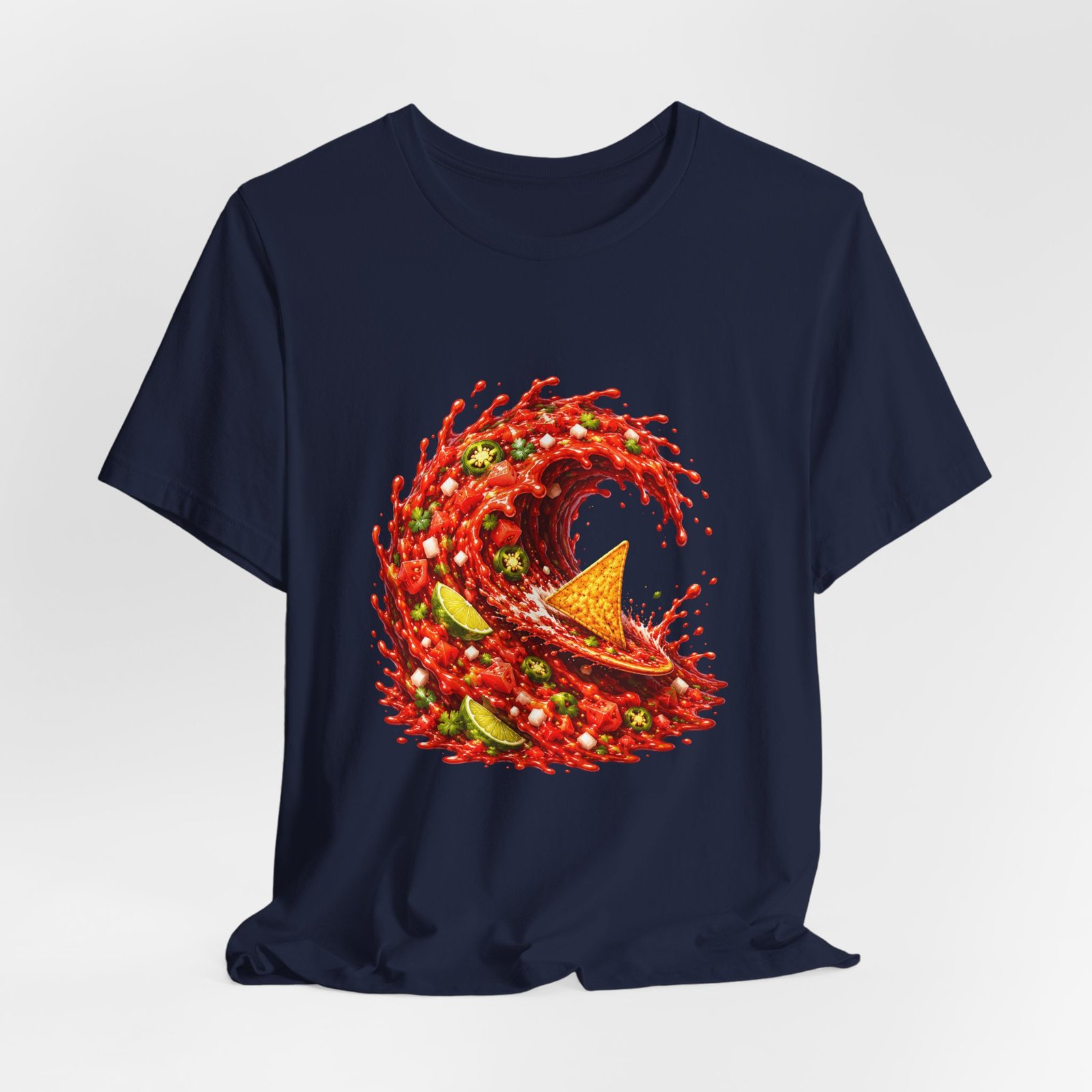 Tortilla Chip Surfing Spicy Salsa Wave Graphic Tee - Image 36