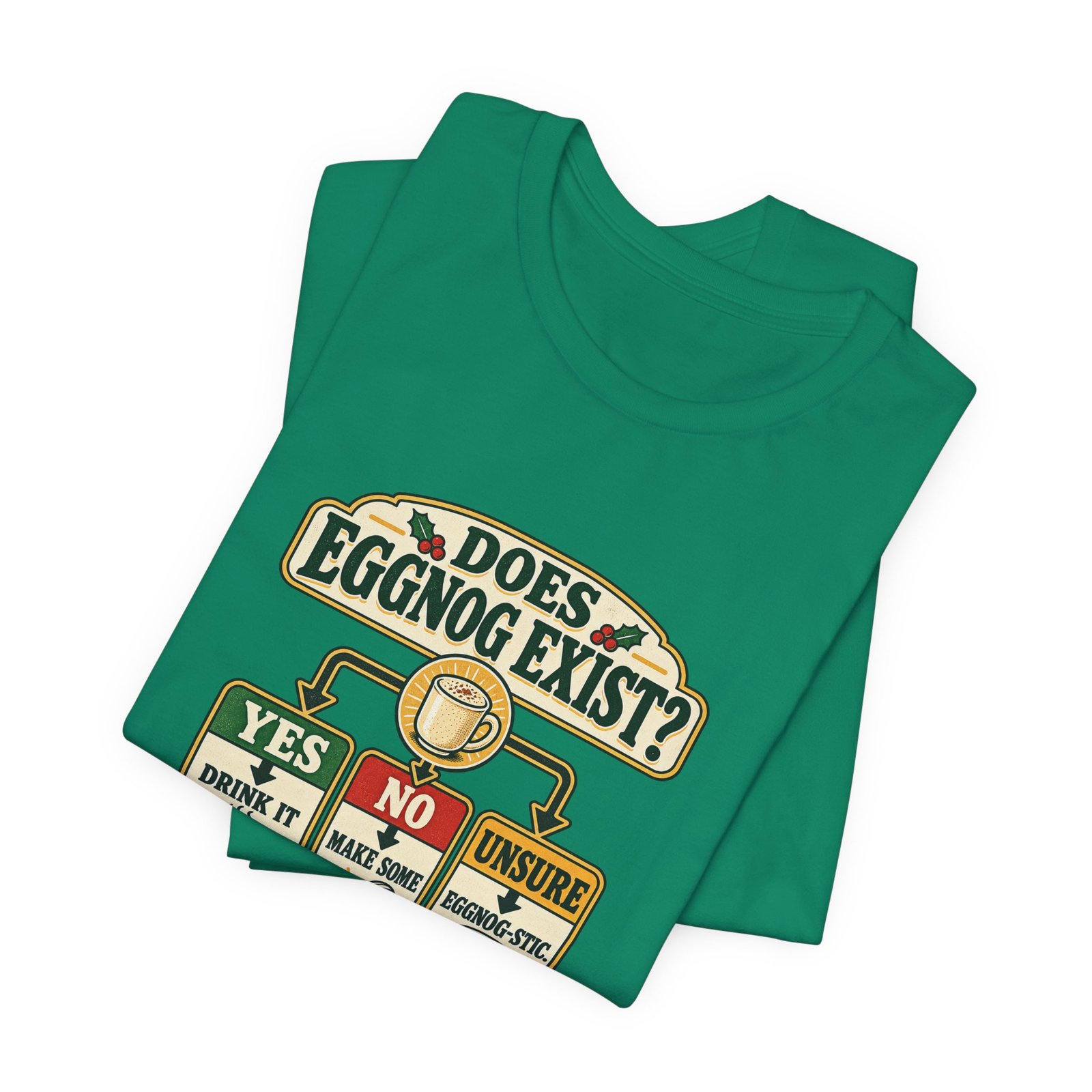Does Eggnog Pun Exist Holiday Chart Graphic Tee - Image 27