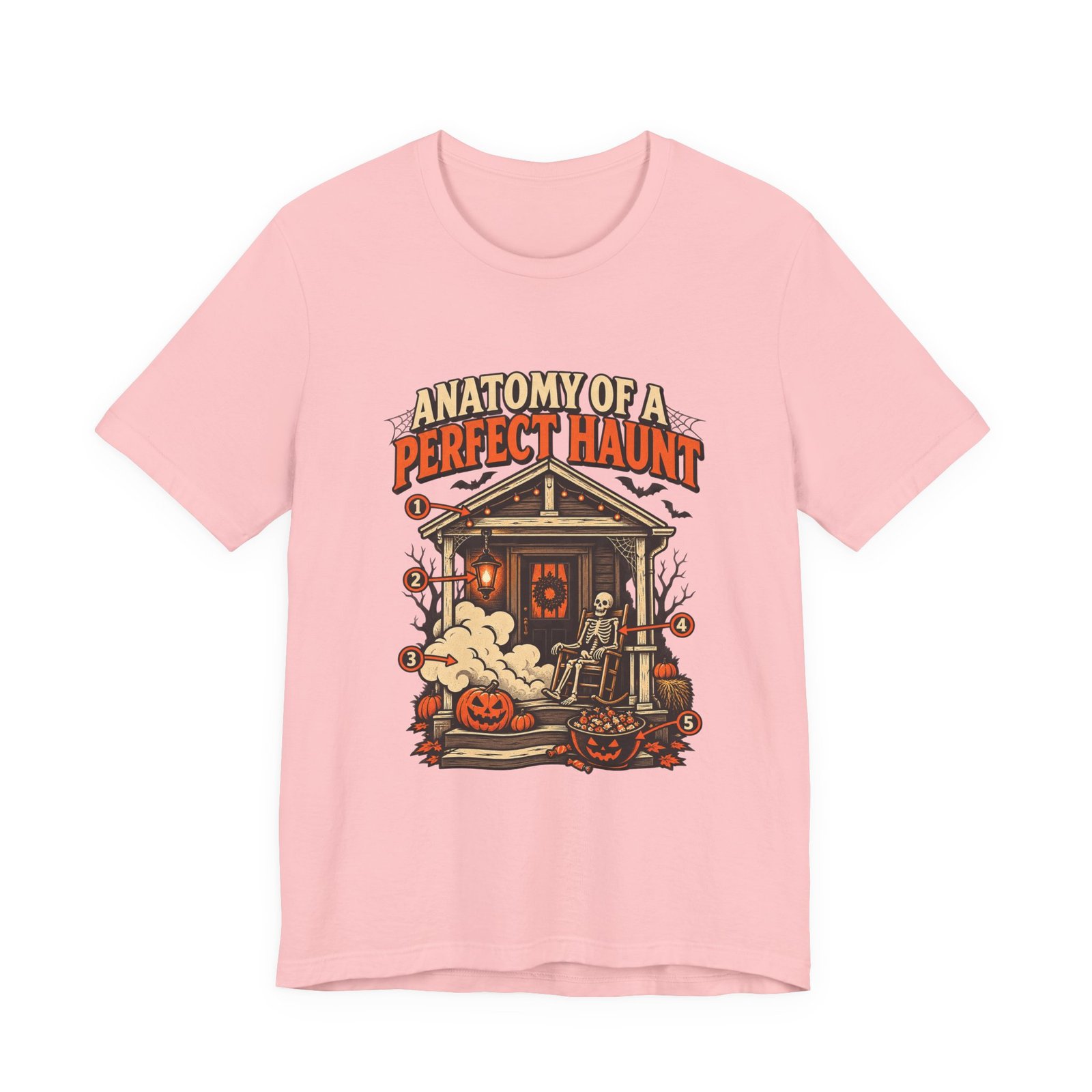 Anatomy Of A Haunted Porch Halloween Ghost Graphic Tee - Image 13