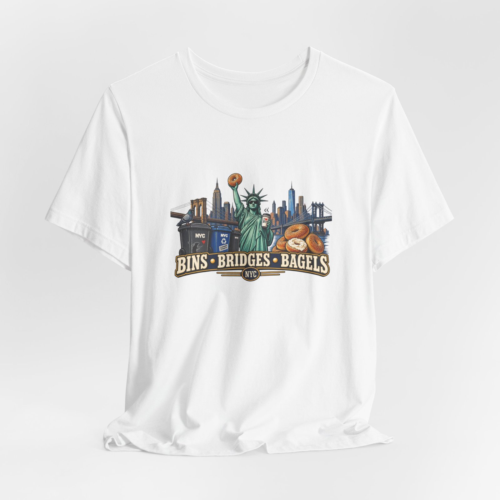 NYC Cleaner Streets Liberty Bagels Graphic Tee - Image 4
