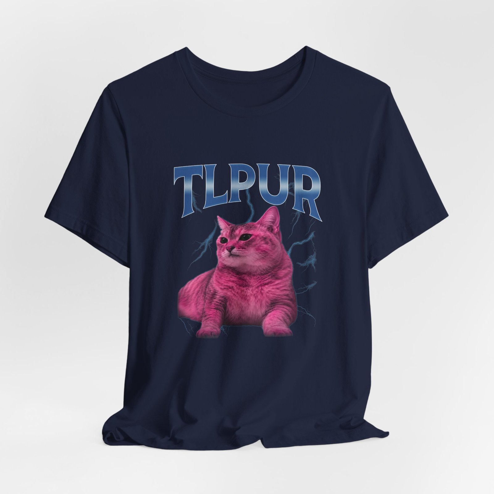 Bootleg TLPUR Meme Pink Cat Blue Splash Graphic Graphic Tee - Image 24