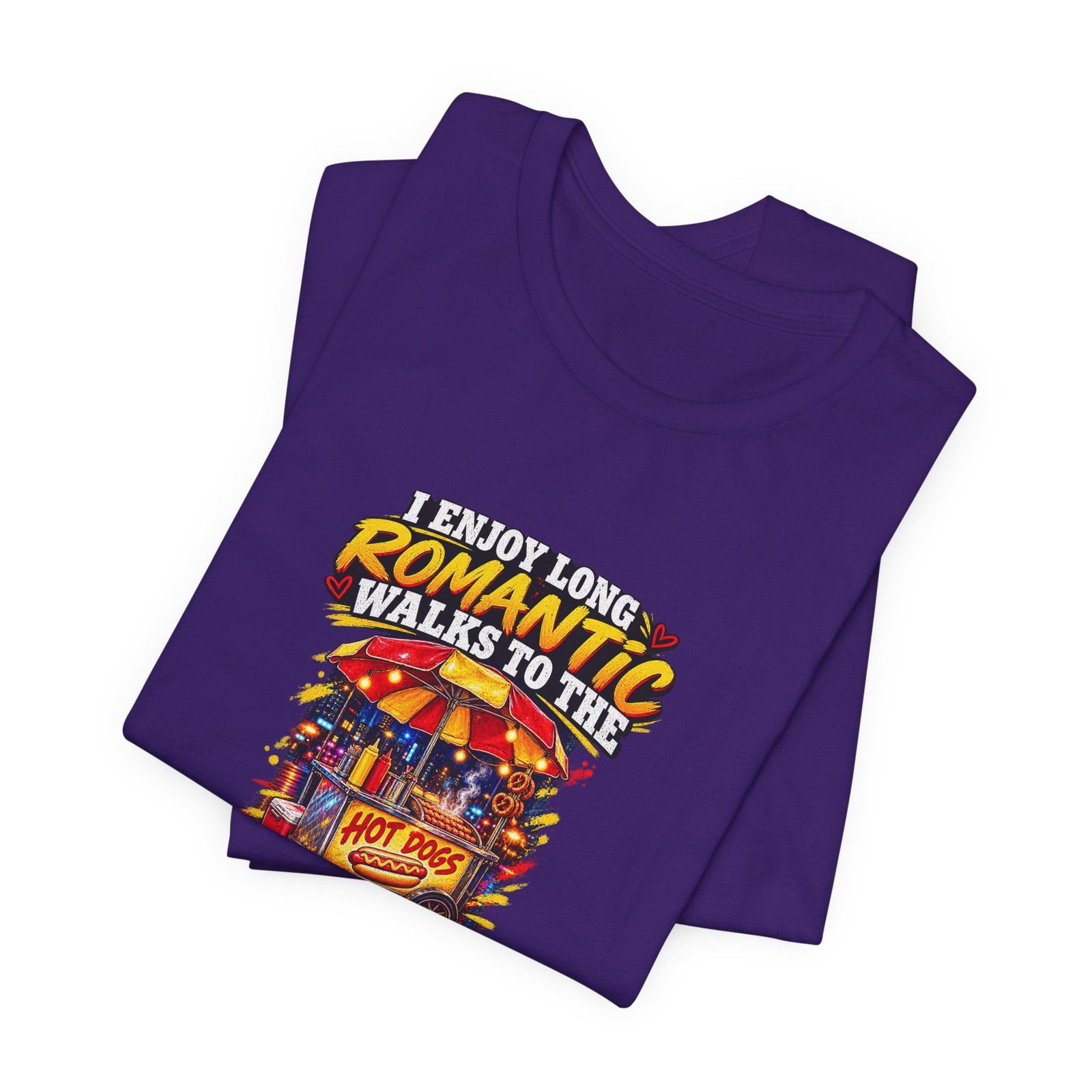 Romantic Walks To The Hot Dog Cart Graphic Tee - Image 39