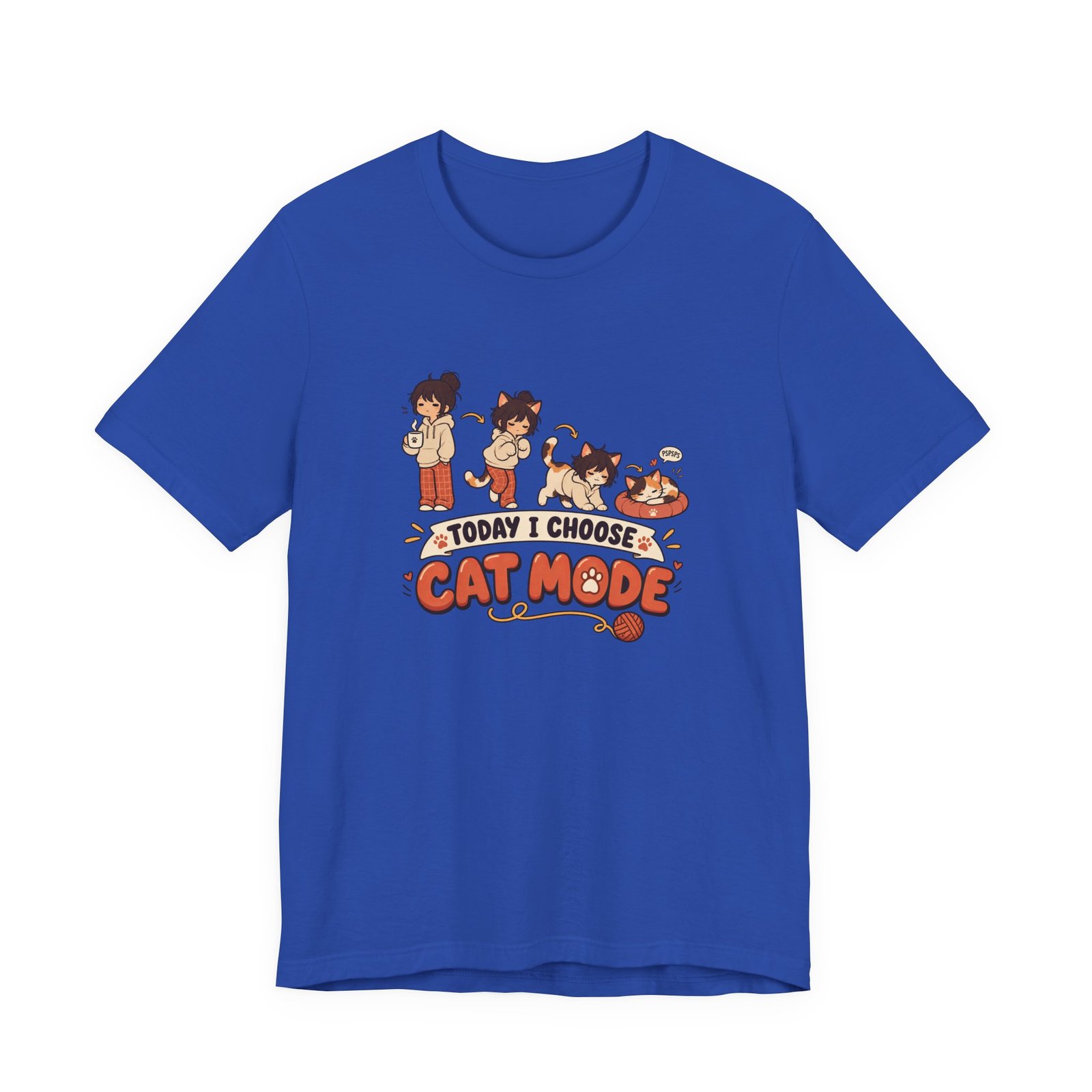 Cat Mode Transformation Cartoon Graphic Tee - Image 29