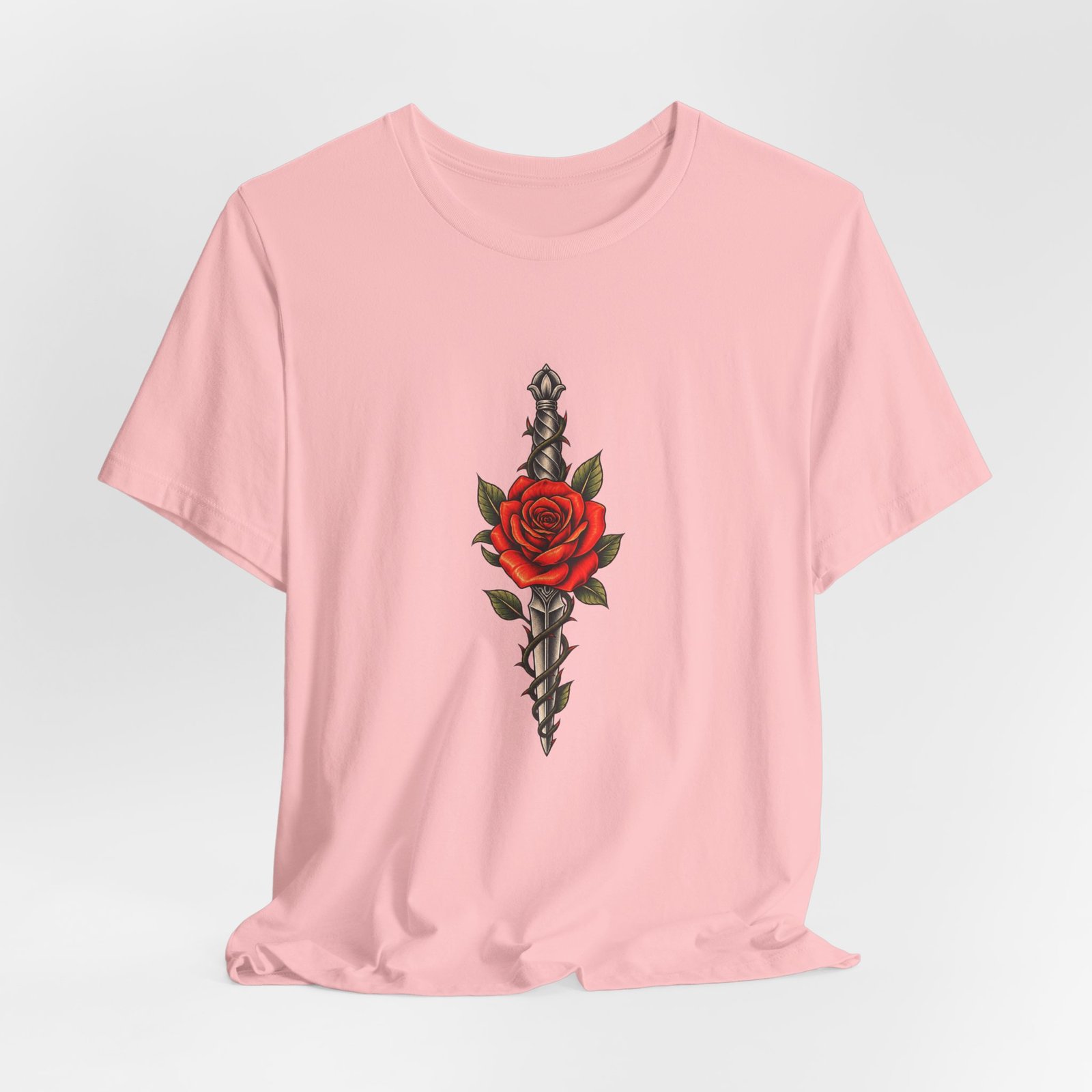 Rose Thorny Dagger Graphic Tee - Image 44
