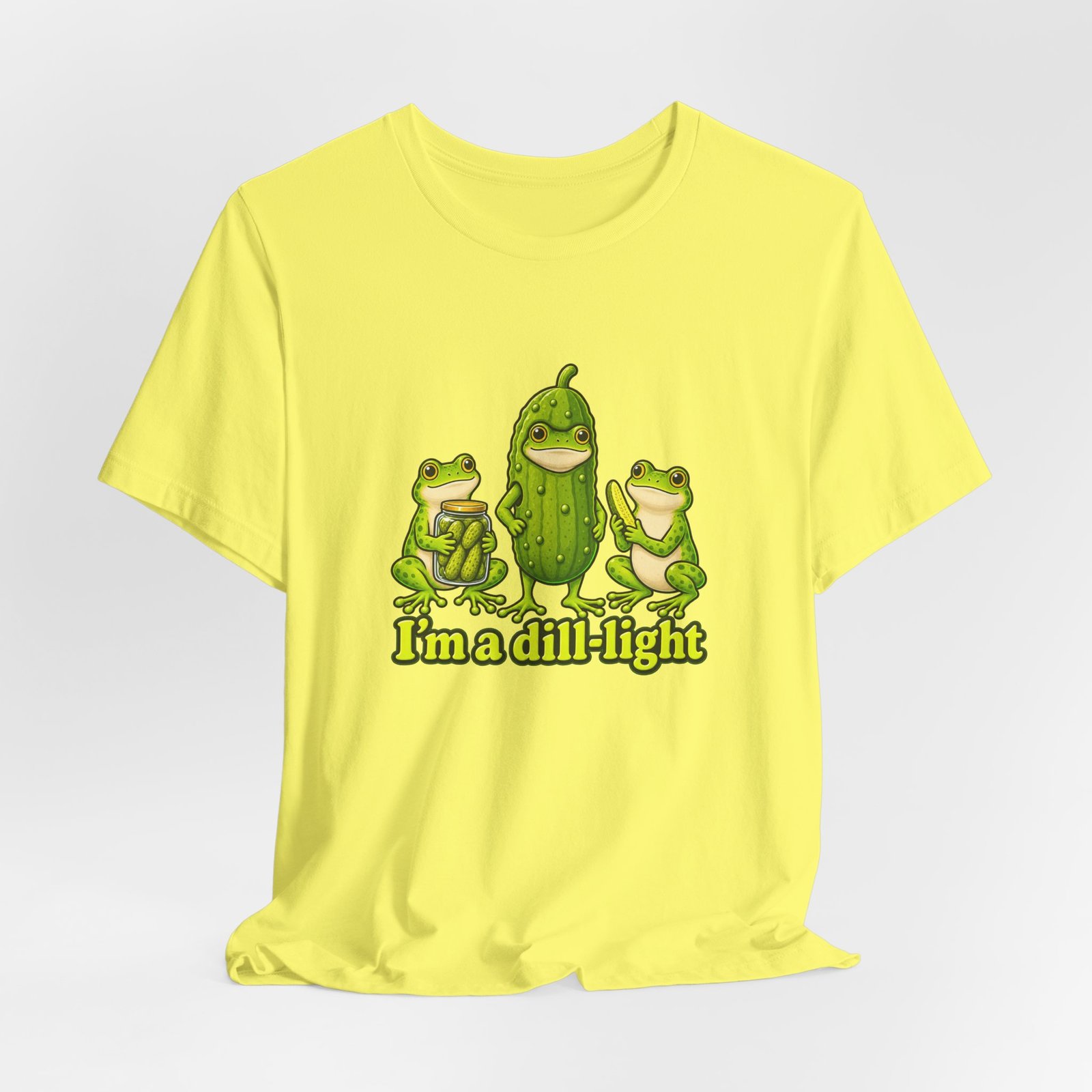 Im A Dill Light Funny Frog Pickle Pun Graphic Tee - Image 20