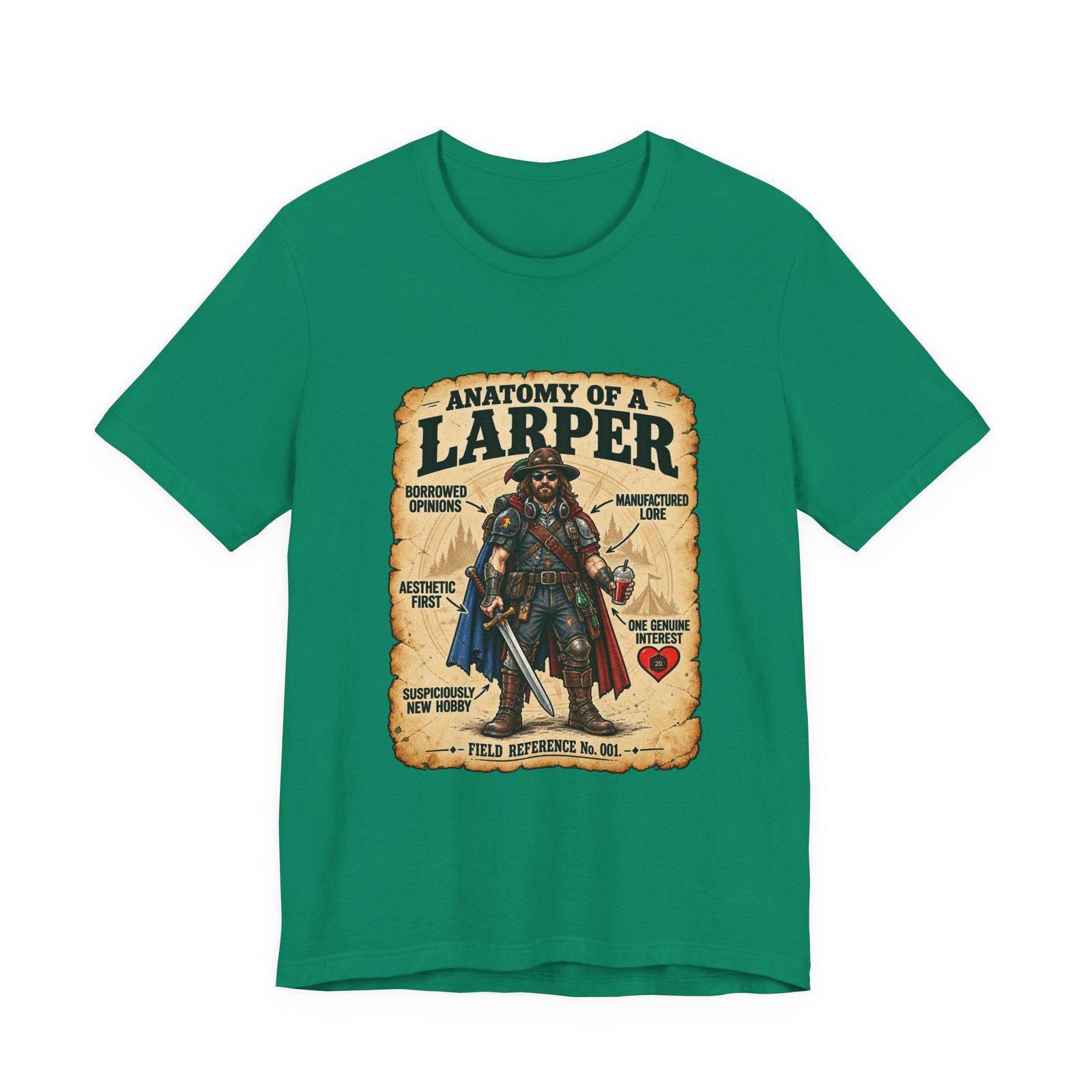 Anatomy Of A Larper Field Reference Humor Graphic Tee - Image 25