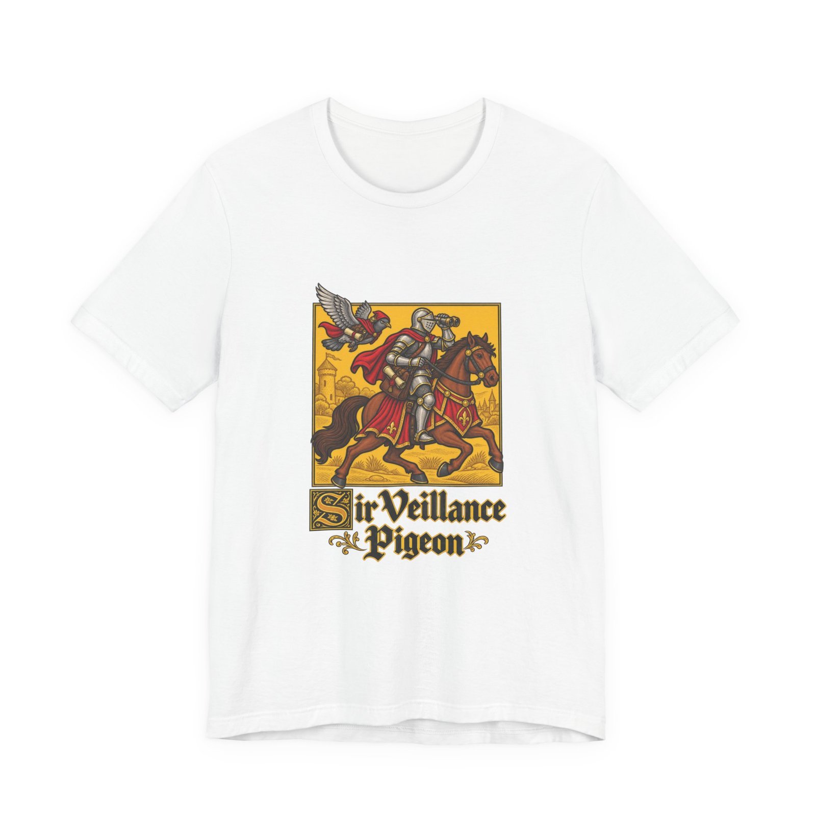 Sir Veillance Pigeon Medieval Knight Binoculars Design