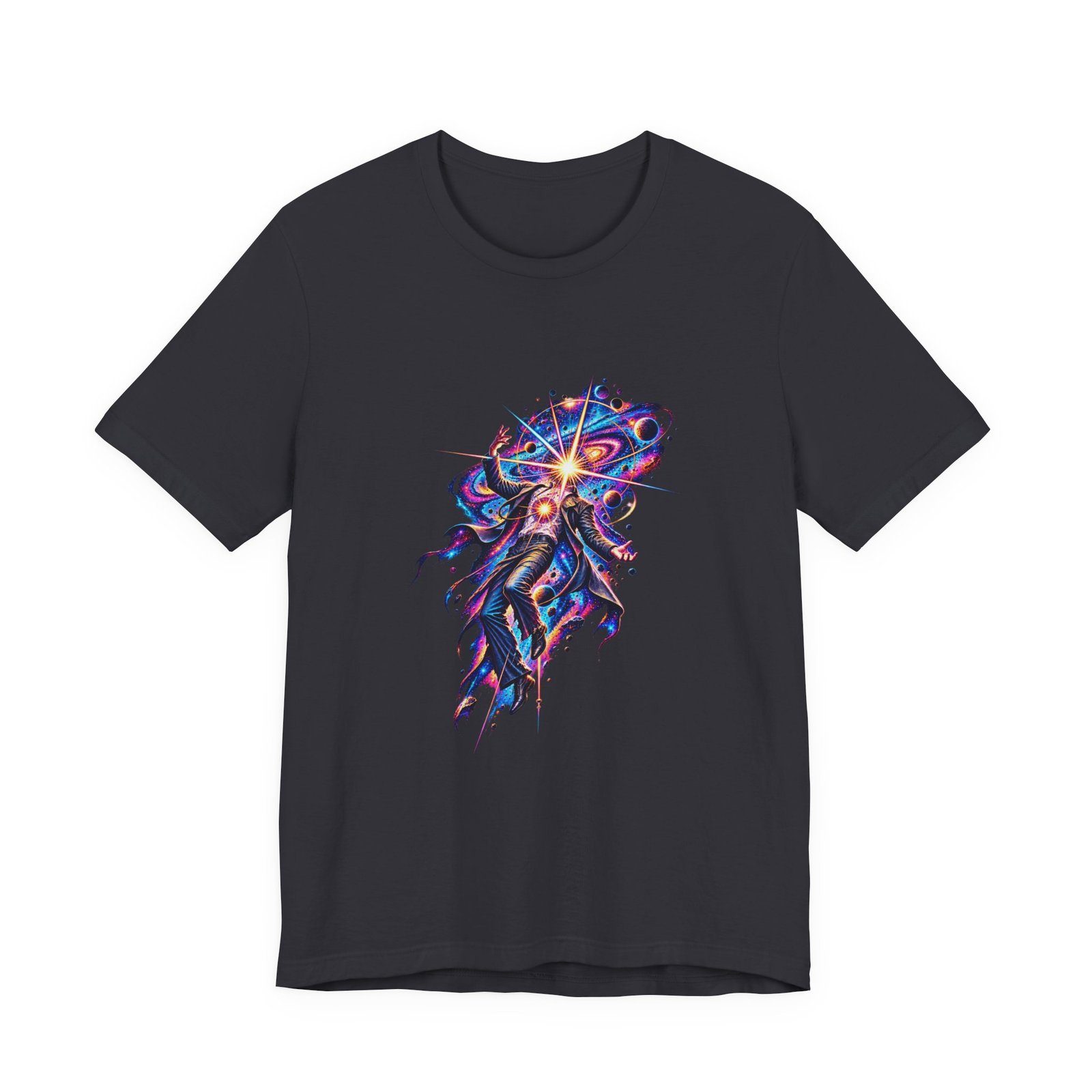 Cosmic Awakening Starburst Human Figure Graphic Tee - Image 9