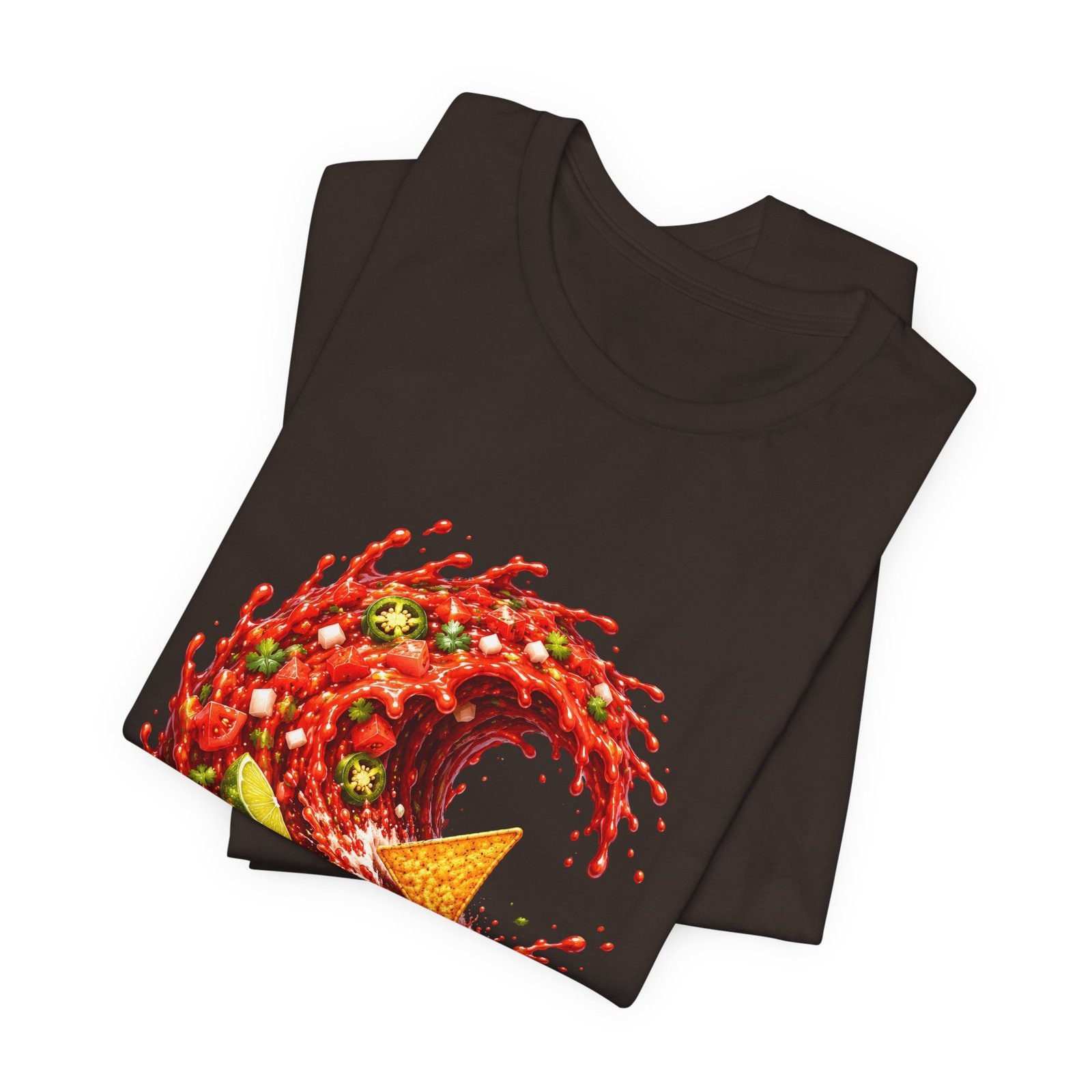 Tortilla Chip Surfing Spicy Salsa Wave Graphic Tee - Image 11