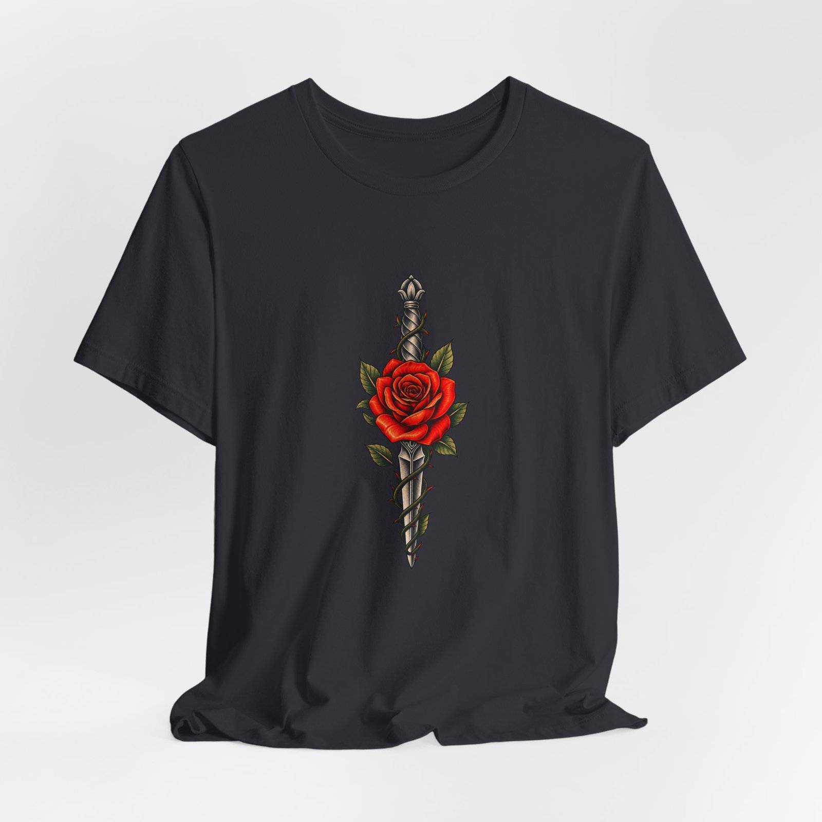 Rose Thorny Dagger Graphic Tee - Image 24