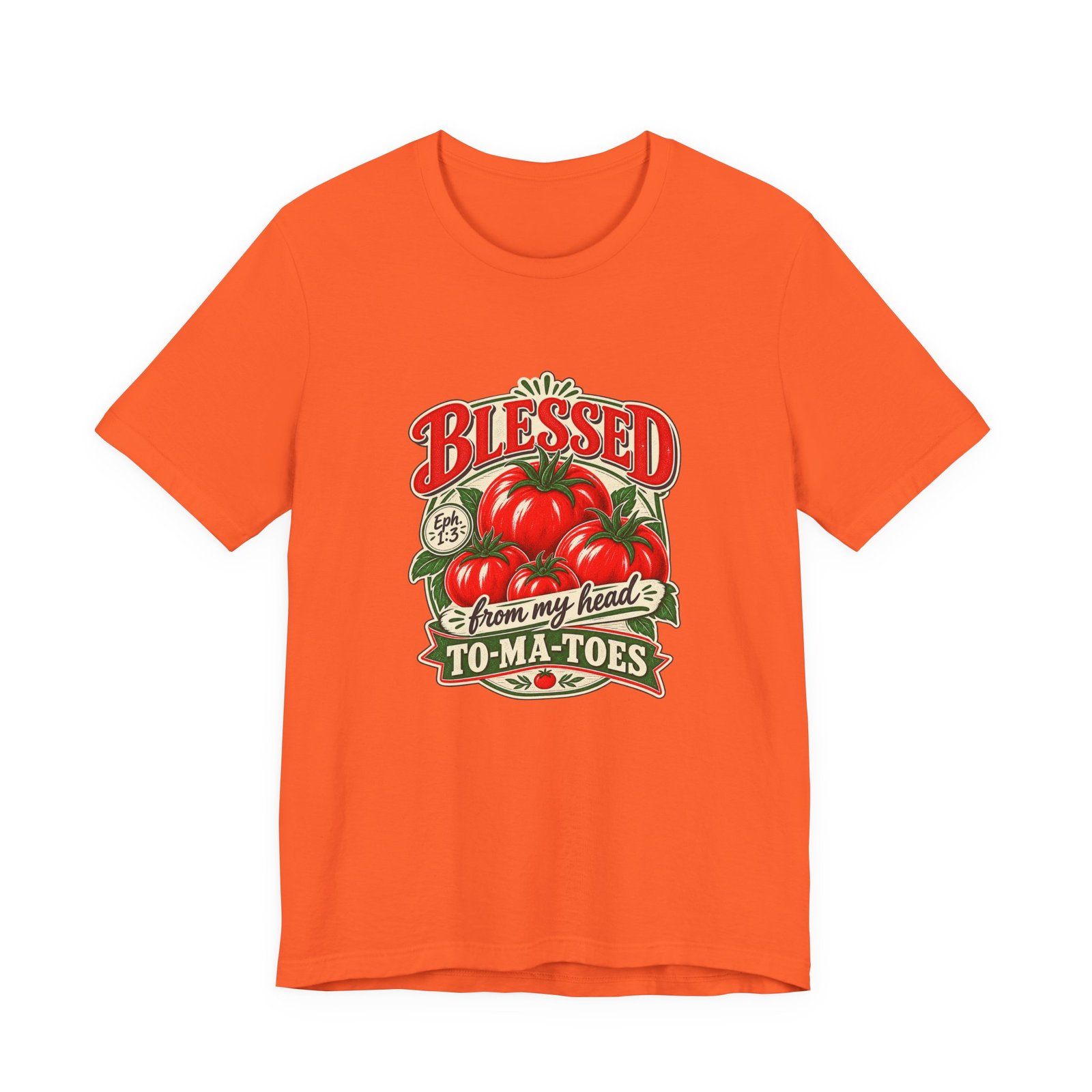 Blessed From My Head To-Ma-Toes Tomato Pun Graphic Tee - Image 5