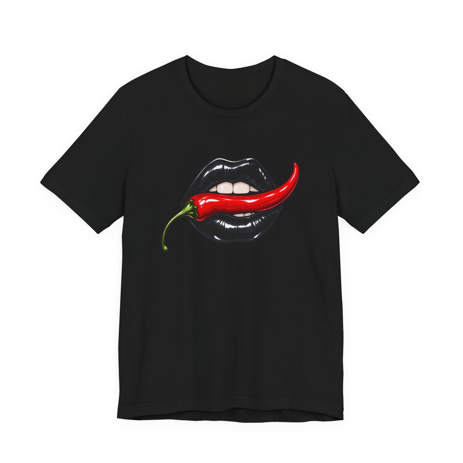 Chili Lips Bite Spicy Food Humor Graphic Tee - Image 13