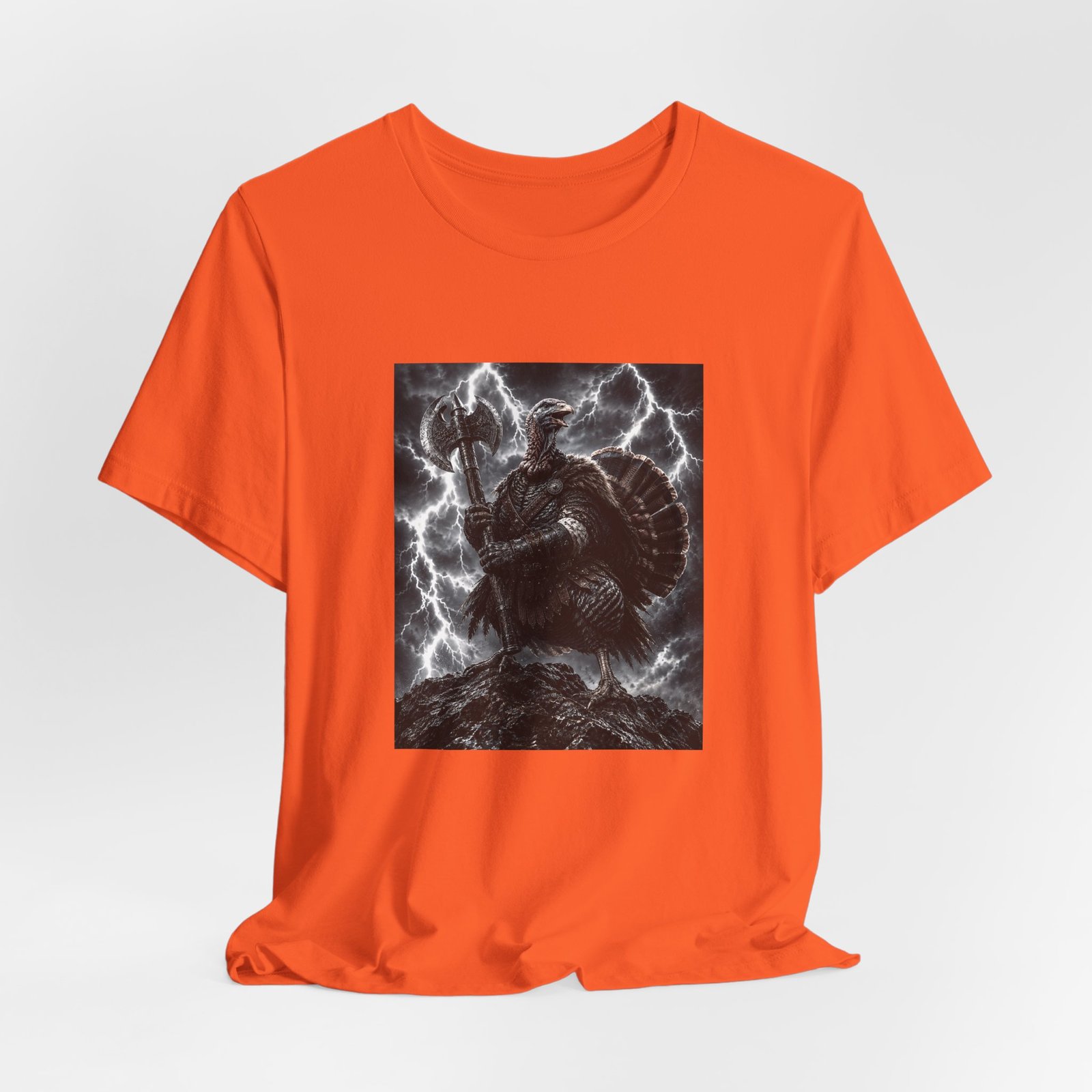 Turkey Warrior Axe Lightning Storm Graphic Tee - Image 8