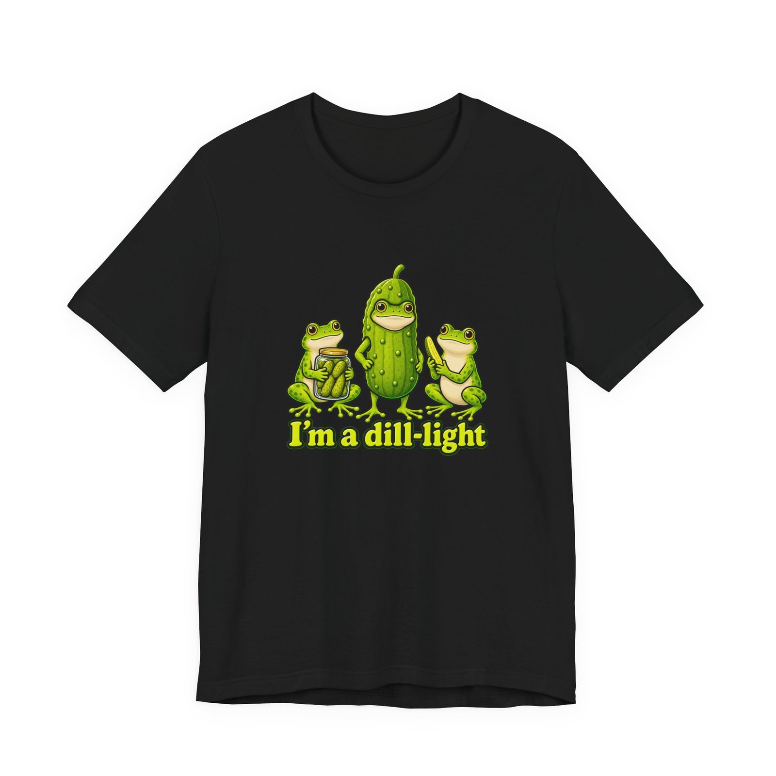 Im A Dill Light Funny Frog Pickle Pun Graphic Tee - Image 13