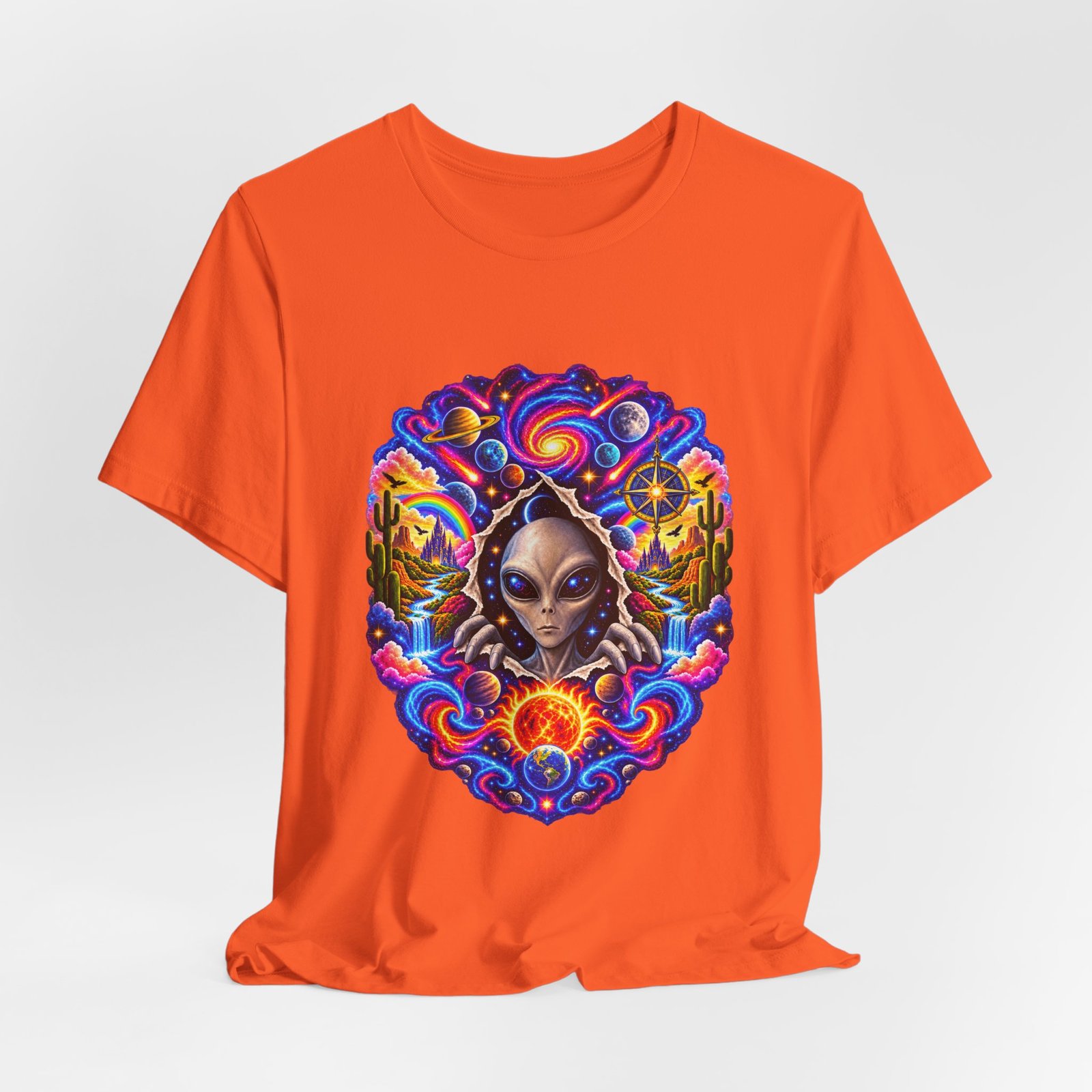 Psychedelic Alien Cosmic Portal Space Graphic Tee - Image 8