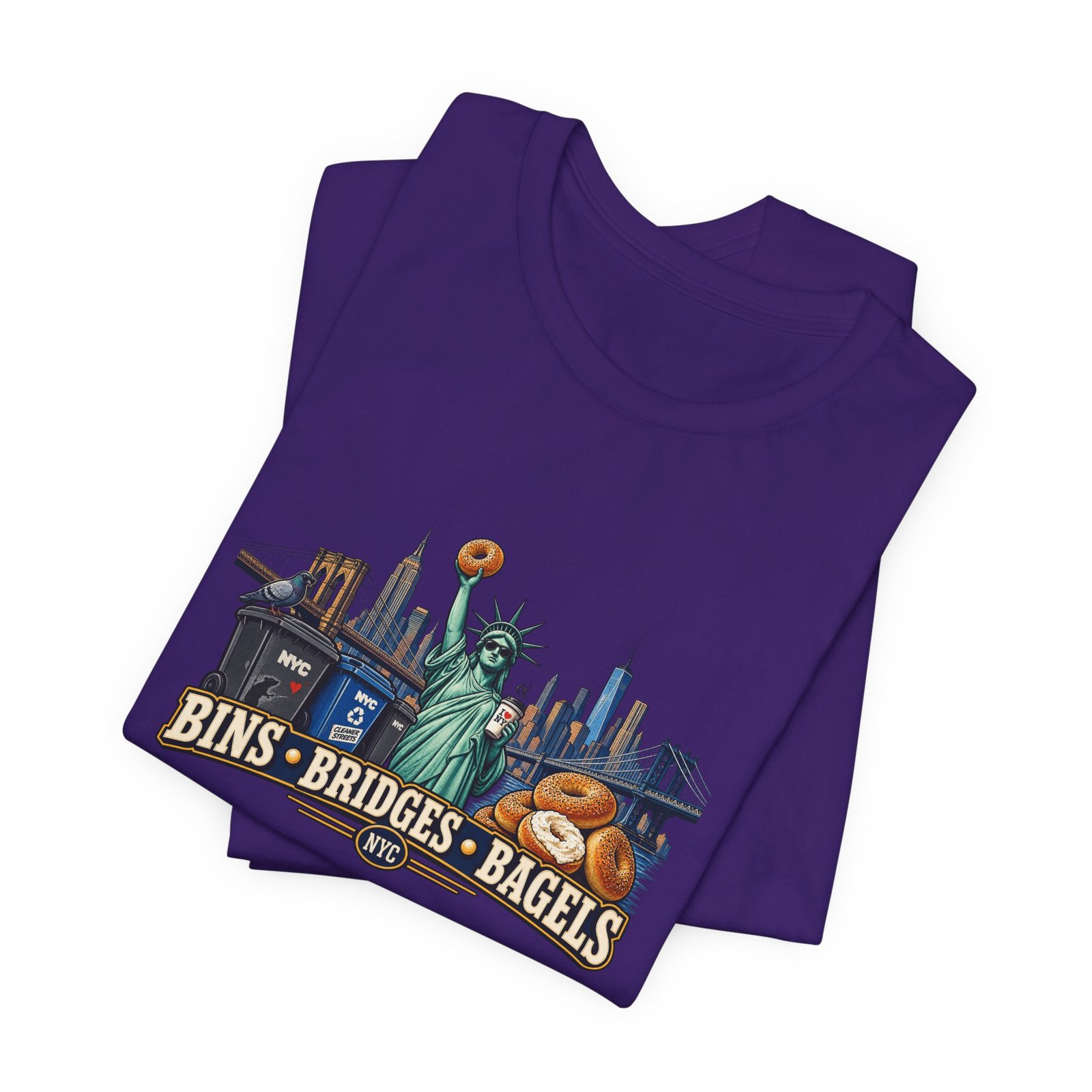 NYC Cleaner Streets Liberty Bagels Graphic Tee - Image 39