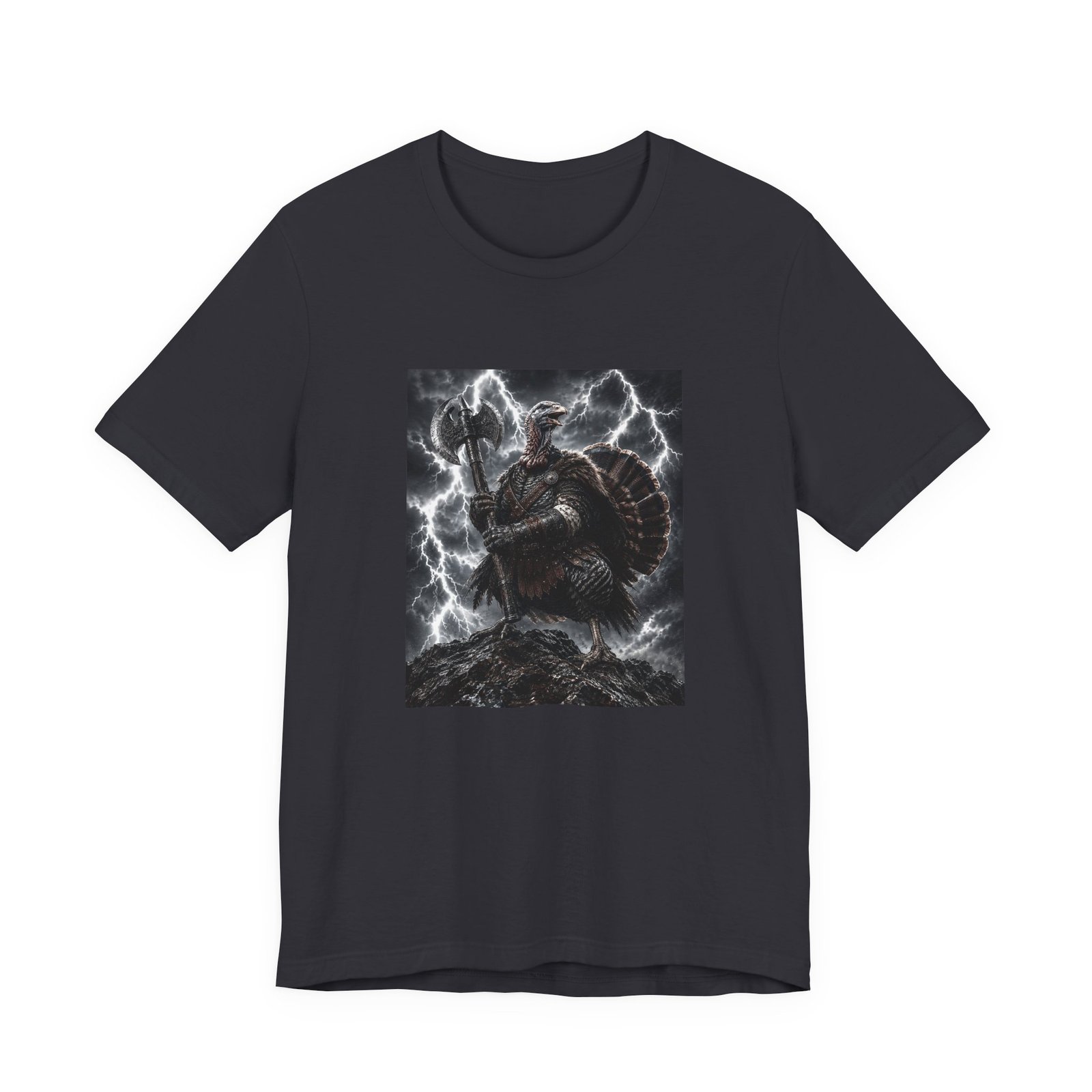 Turkey Warrior Axe Lightning Storm Graphic Tee - Image 21