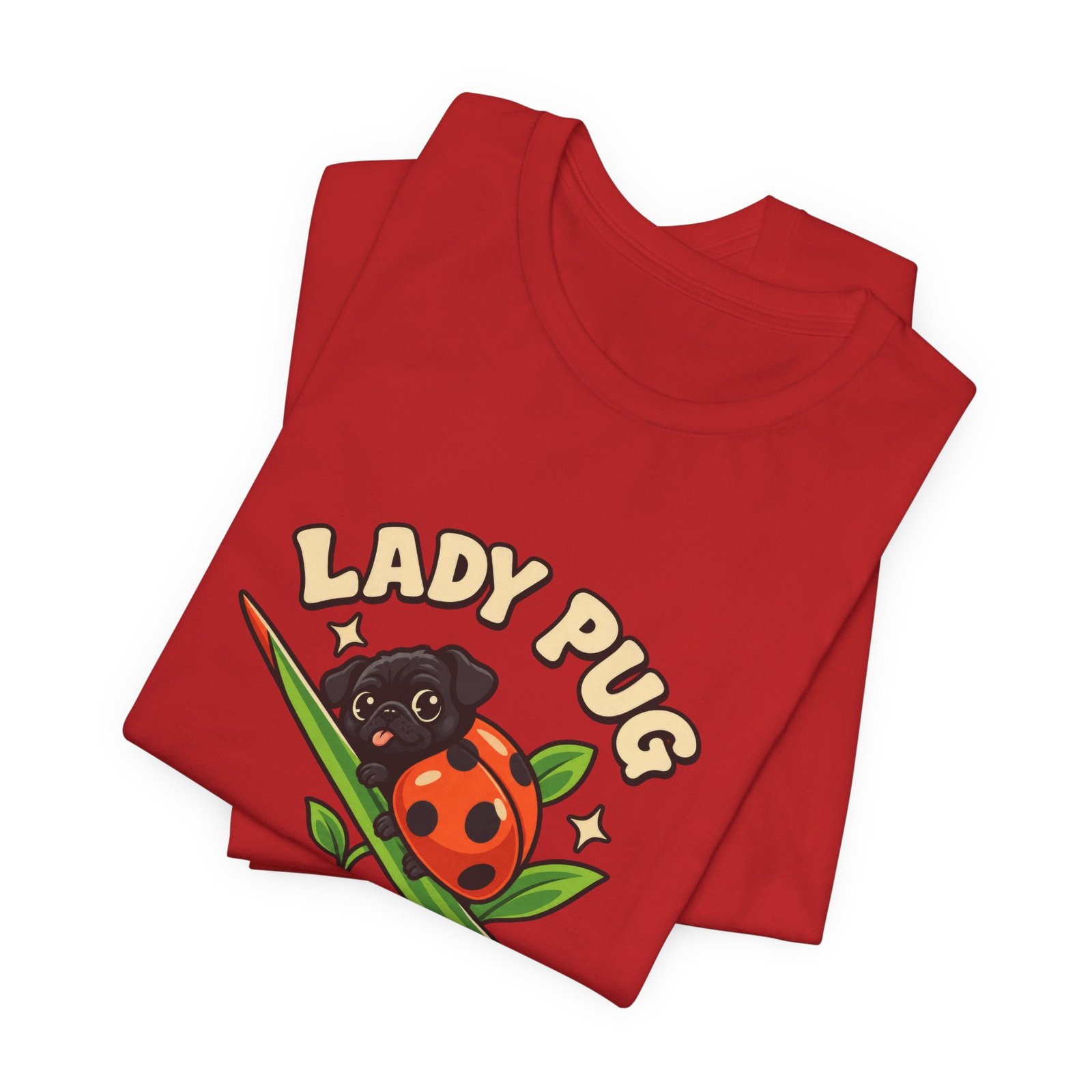 Lady Pug Cute Ladybug Dog Pun Graphic Tee - Image 47