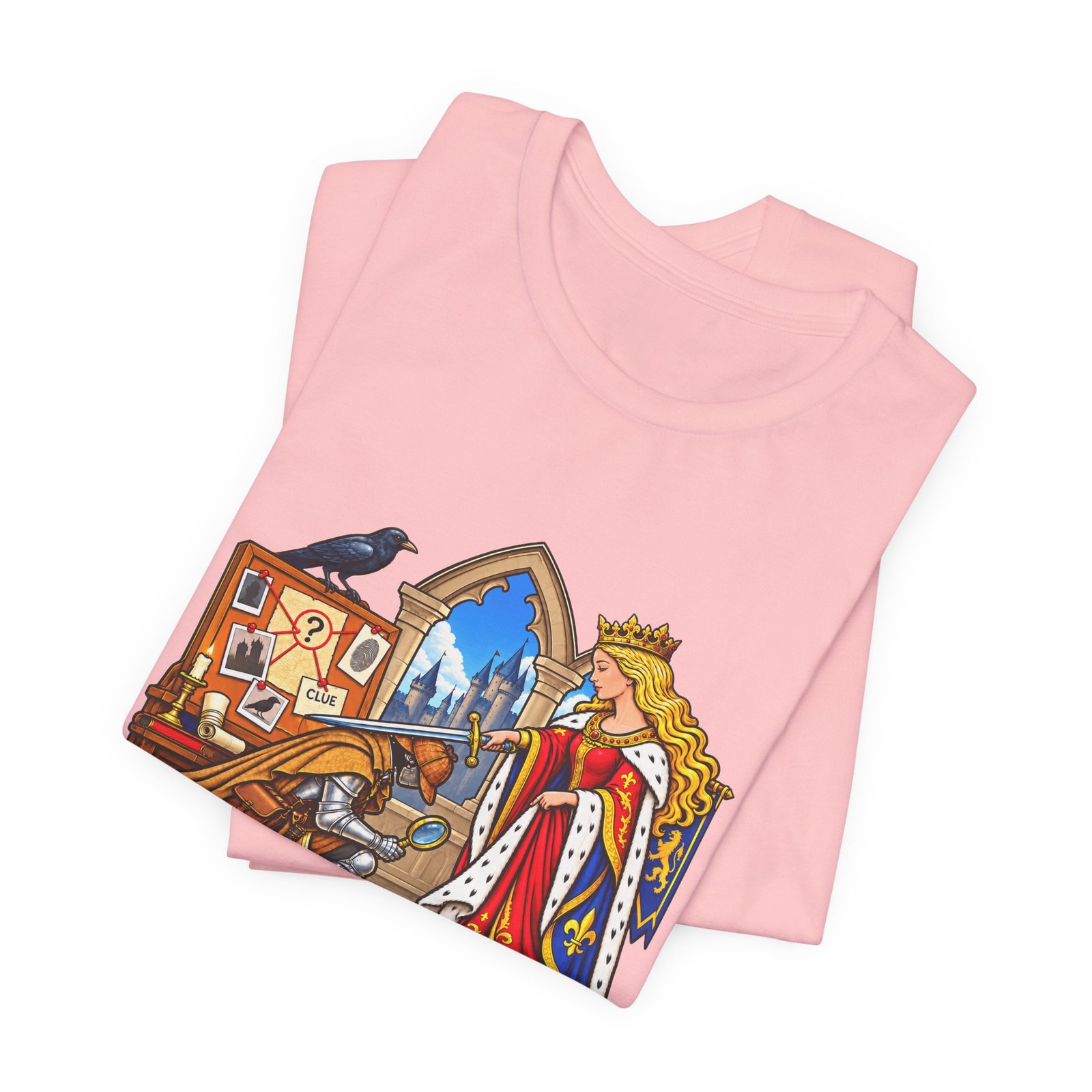 Sir Cumstantial Evidence Medieval Mystery Graphic Tee - Image 43