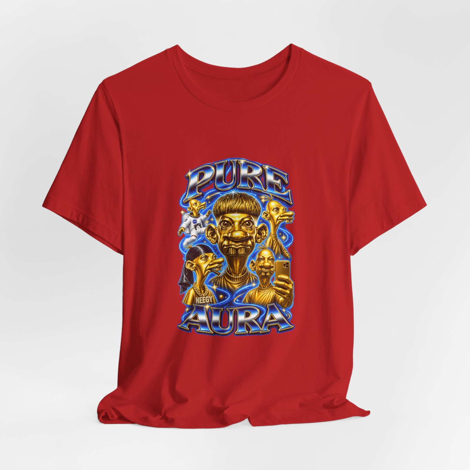 Pure Charisma Aura Neegy Cosmic Selfie Charisma Graphic Tee - Image 48