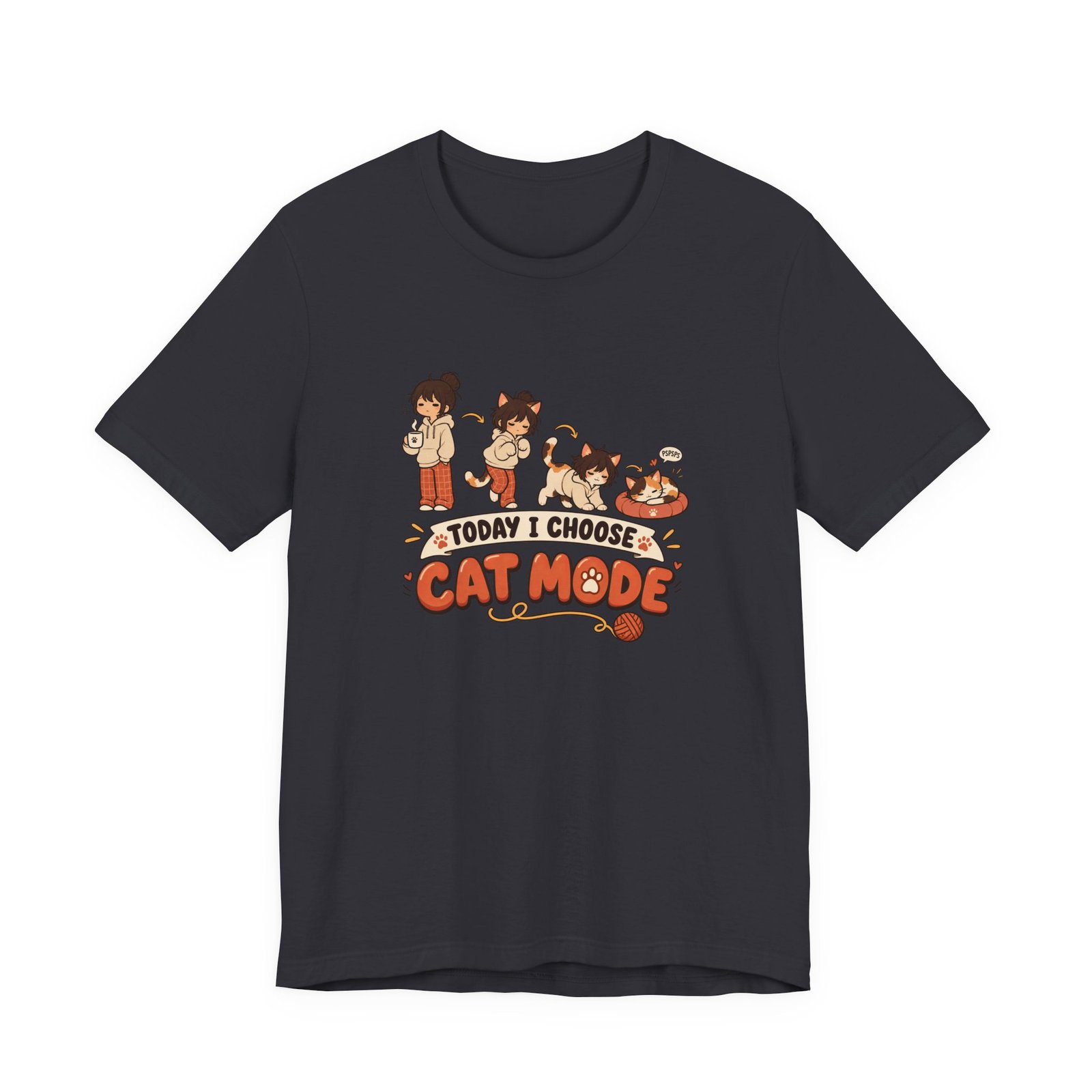 Cat Mode Transformation Cartoon Graphic Tee - Image 21