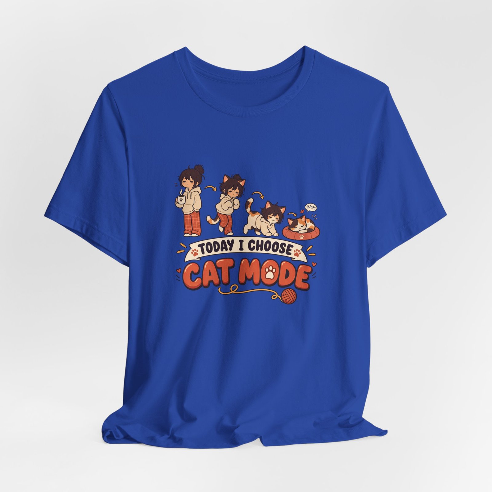 Cat Mode Transformation Cartoon Graphic Tee - Image 32