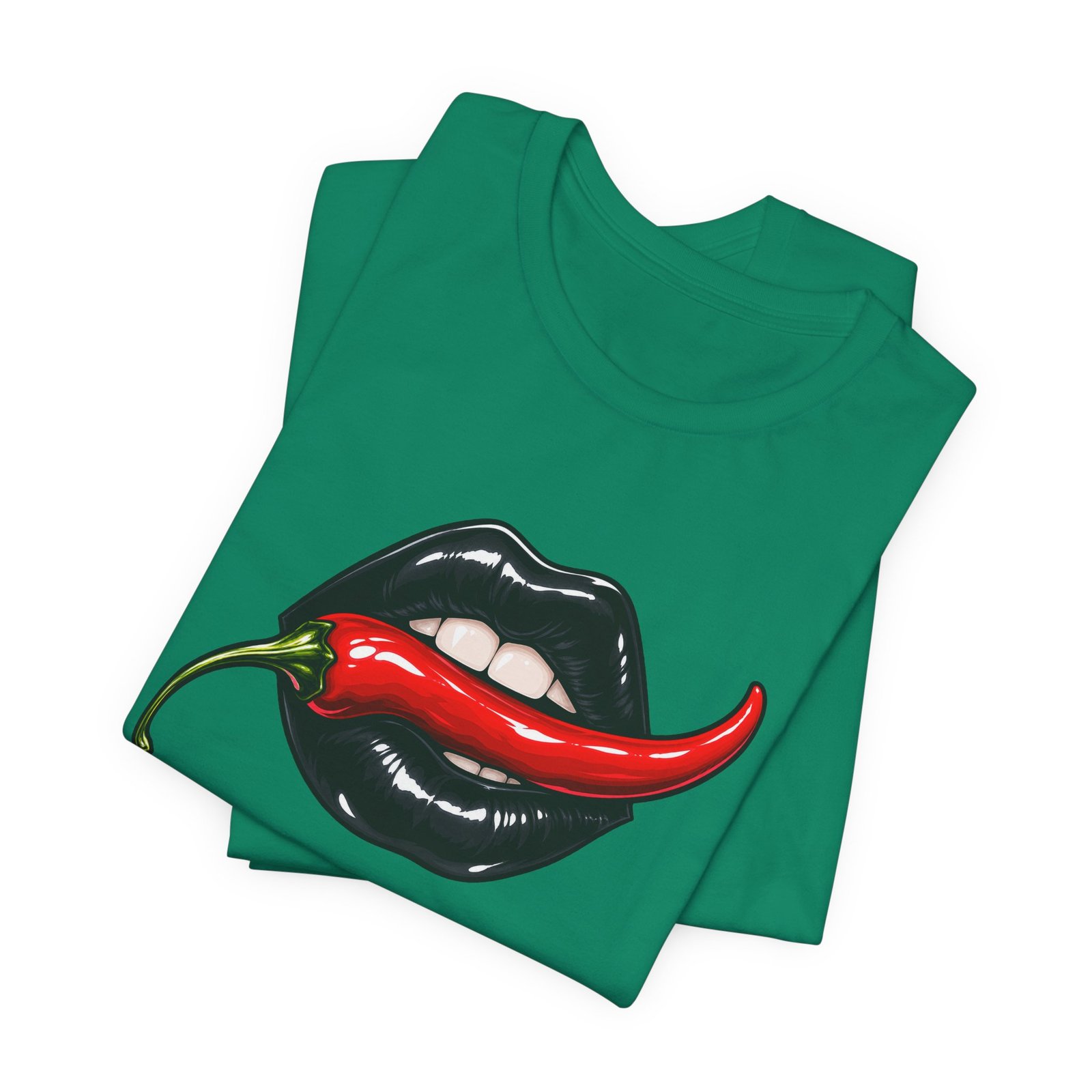 Chili Lips Bite Spicy Food Humor Graphic Tee - Image 27
