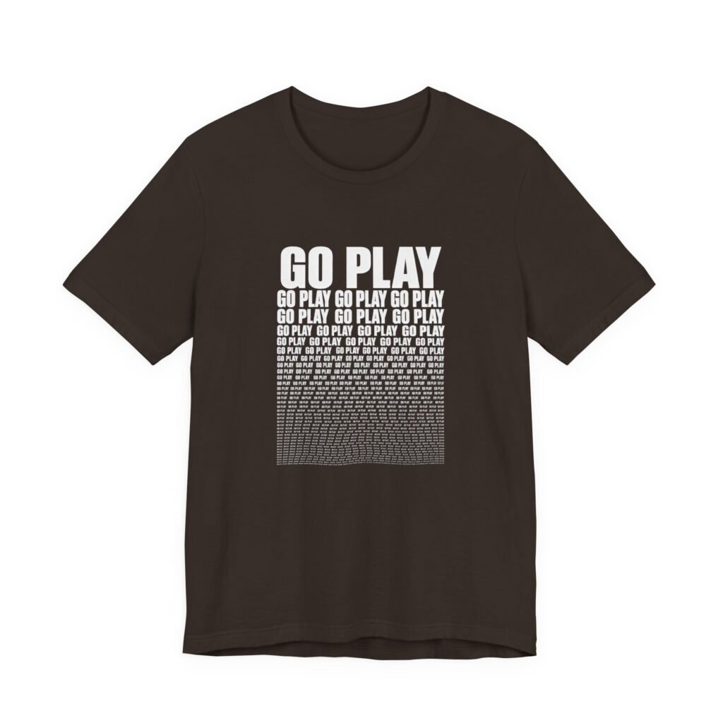 Go Play Repeating Typography Graphic Tee