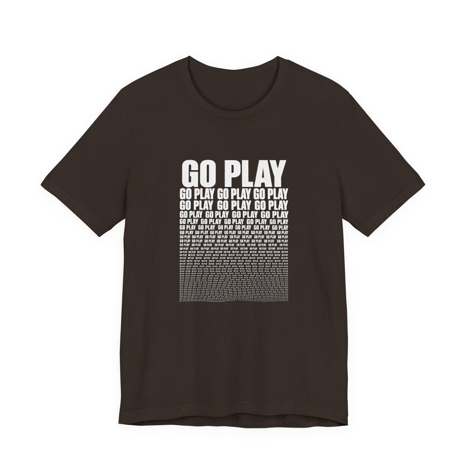 Go Play Repeating Typography Graphic Tee