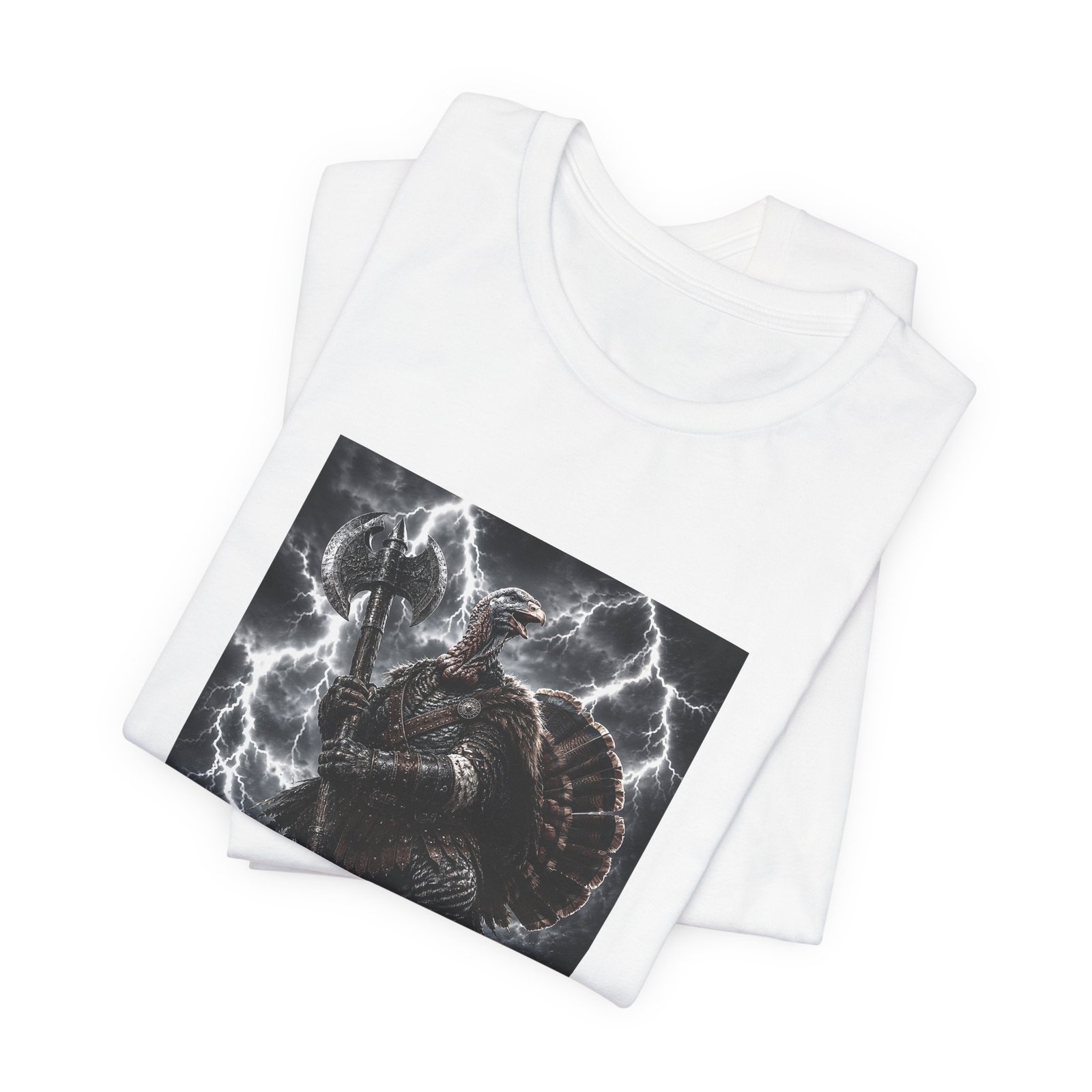 Turkey Warrior Axe Lightning Storm Graphic Tee - Image 3