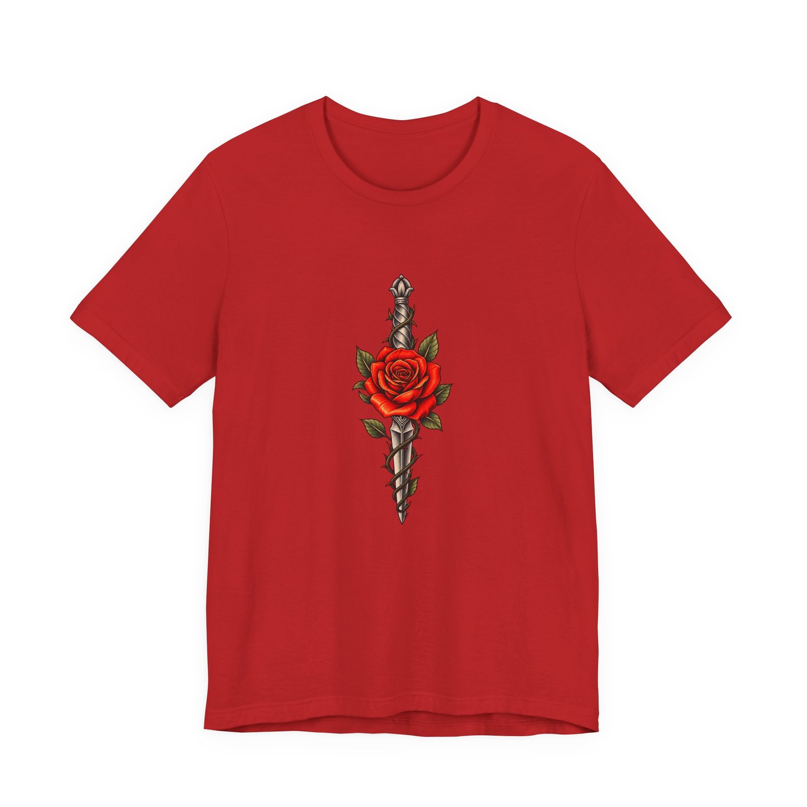 Rose Thorny Dagger Graphic Tee - Image 45