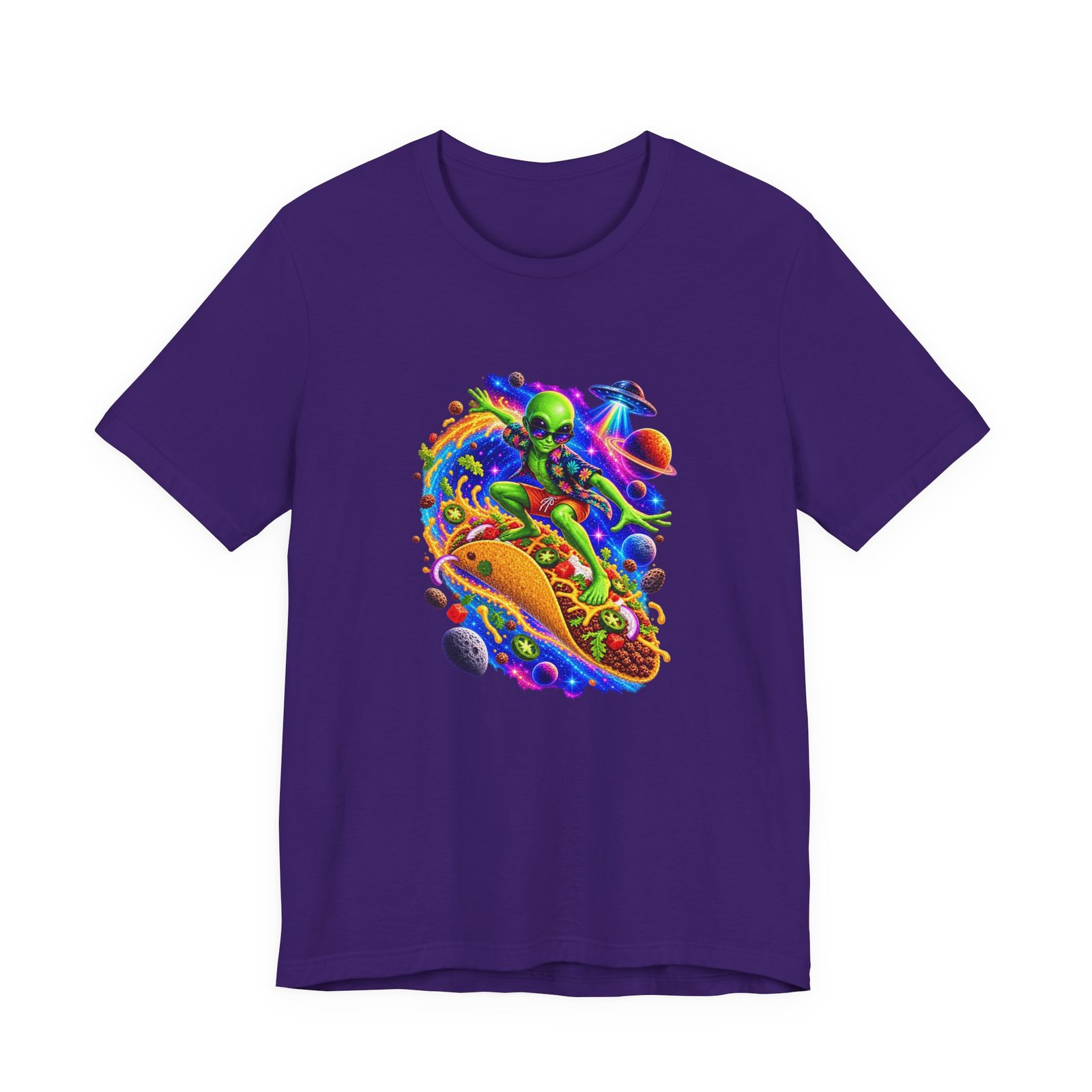 Alien Taco Space Surfer Graphic Tee - Image 37