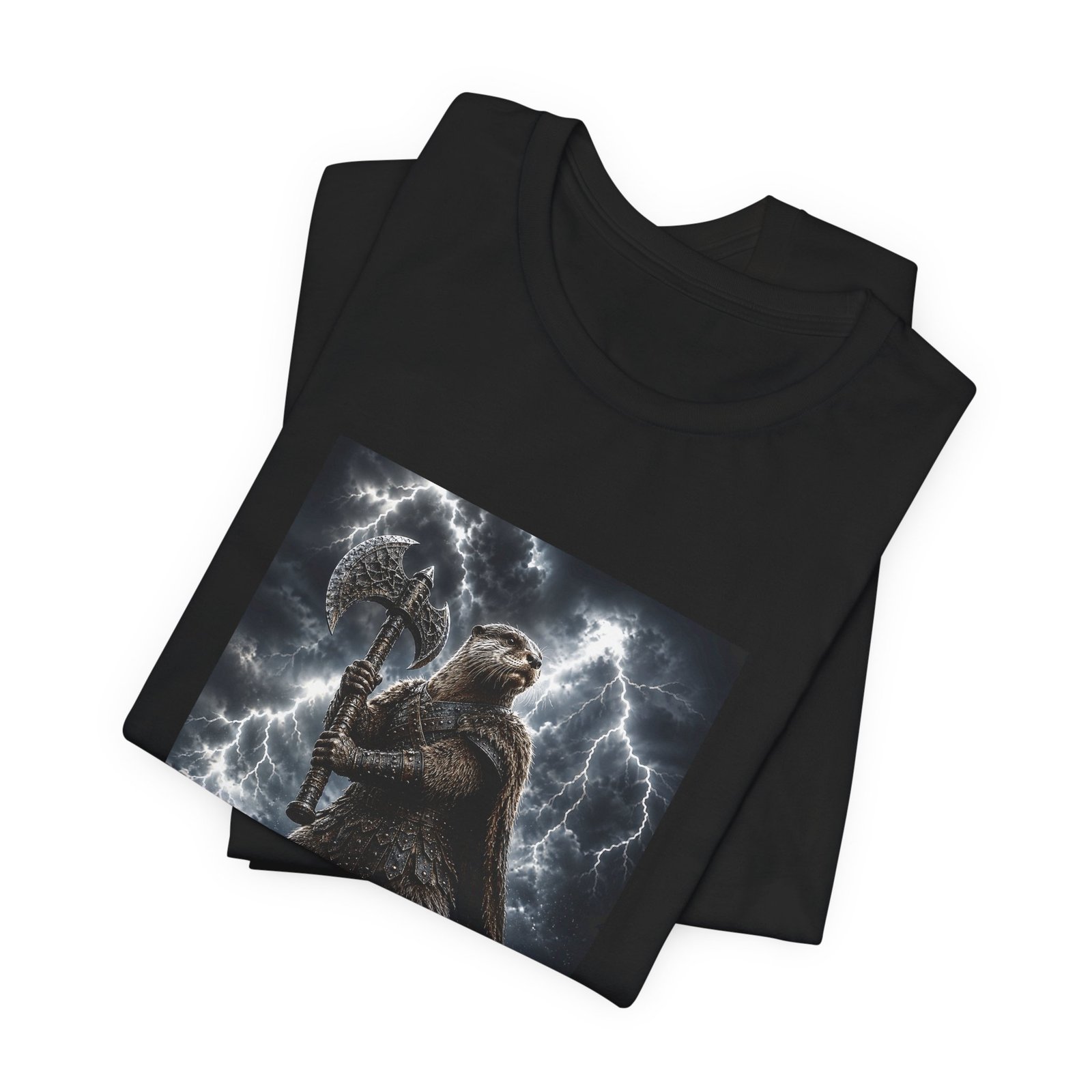Storm Otter Warrior With Axe Graphic Tee - Image 15