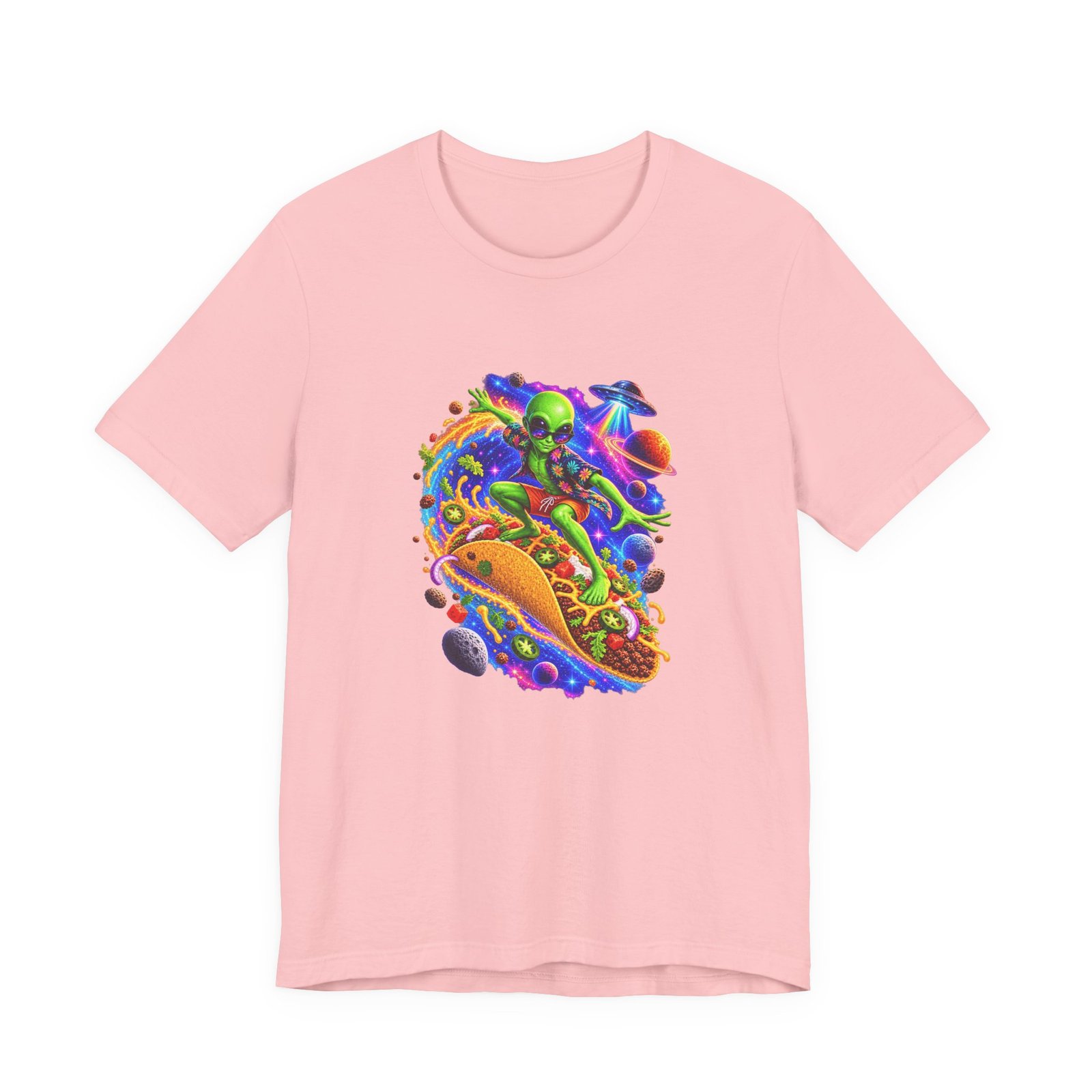 Alien Taco Space Surfer Graphic Tee - Image 41