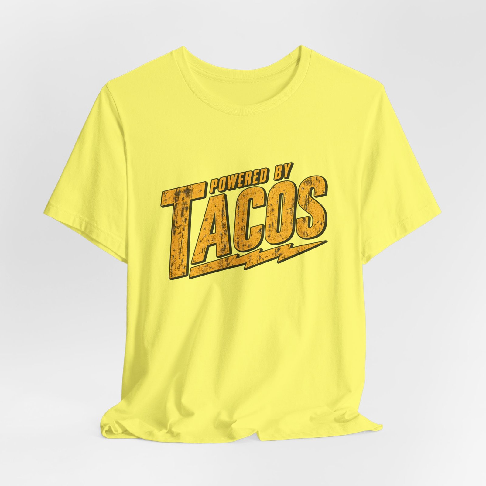 Powered By Tacos Funny Food Lover Quote Graphic Tee - Image 20