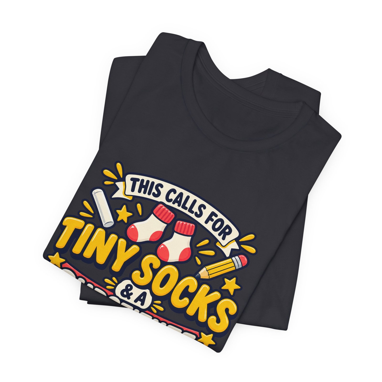 Teacher Baby Announcement Tiny Socks And Substitute Classroom Tee - Image 23