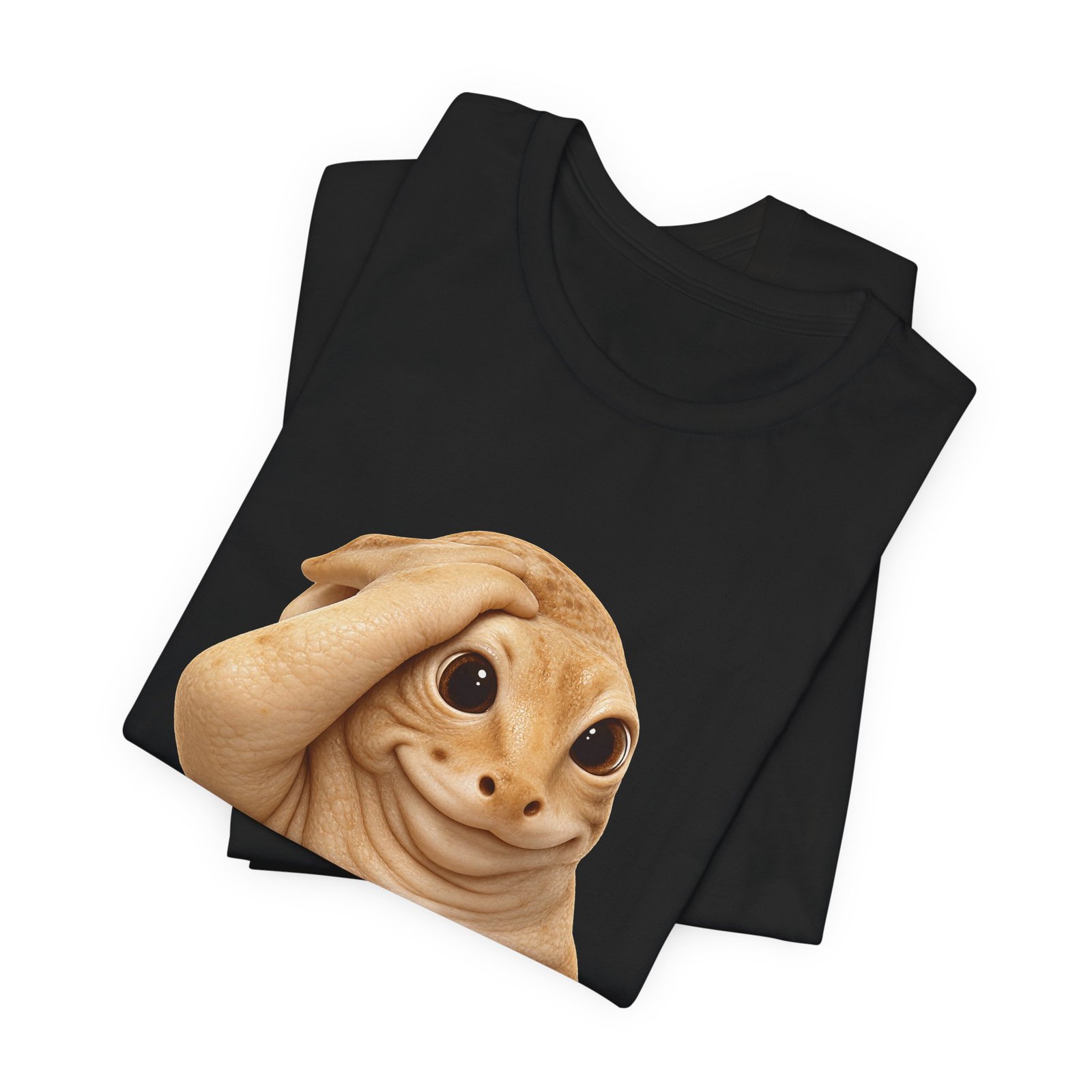 Funny Bashful Cat Reaction Meme Graphic Tee - Image 15