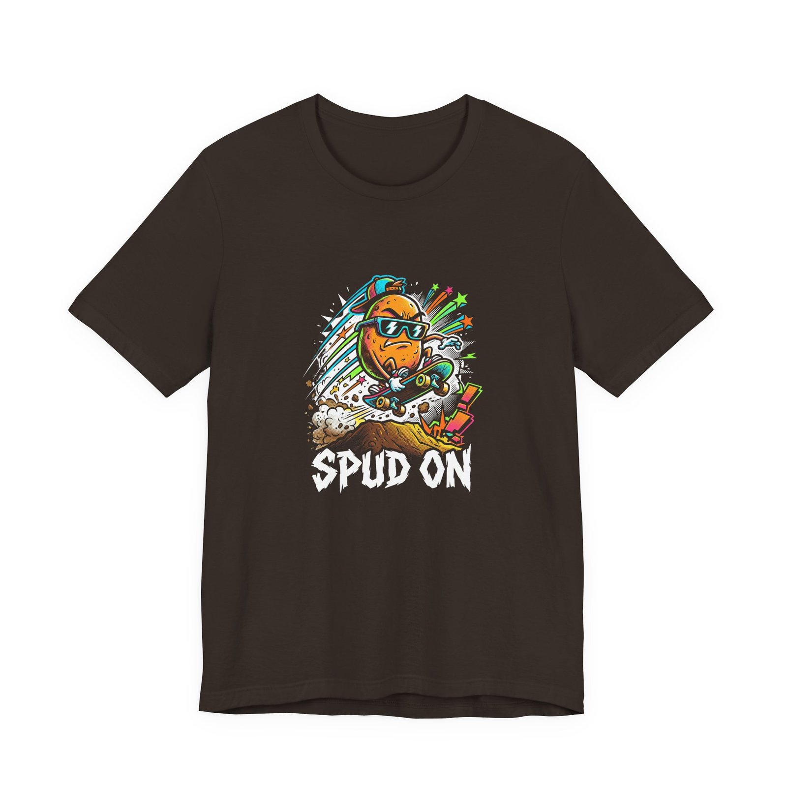Spud On Skateboarding Potato Cartoon Graphic